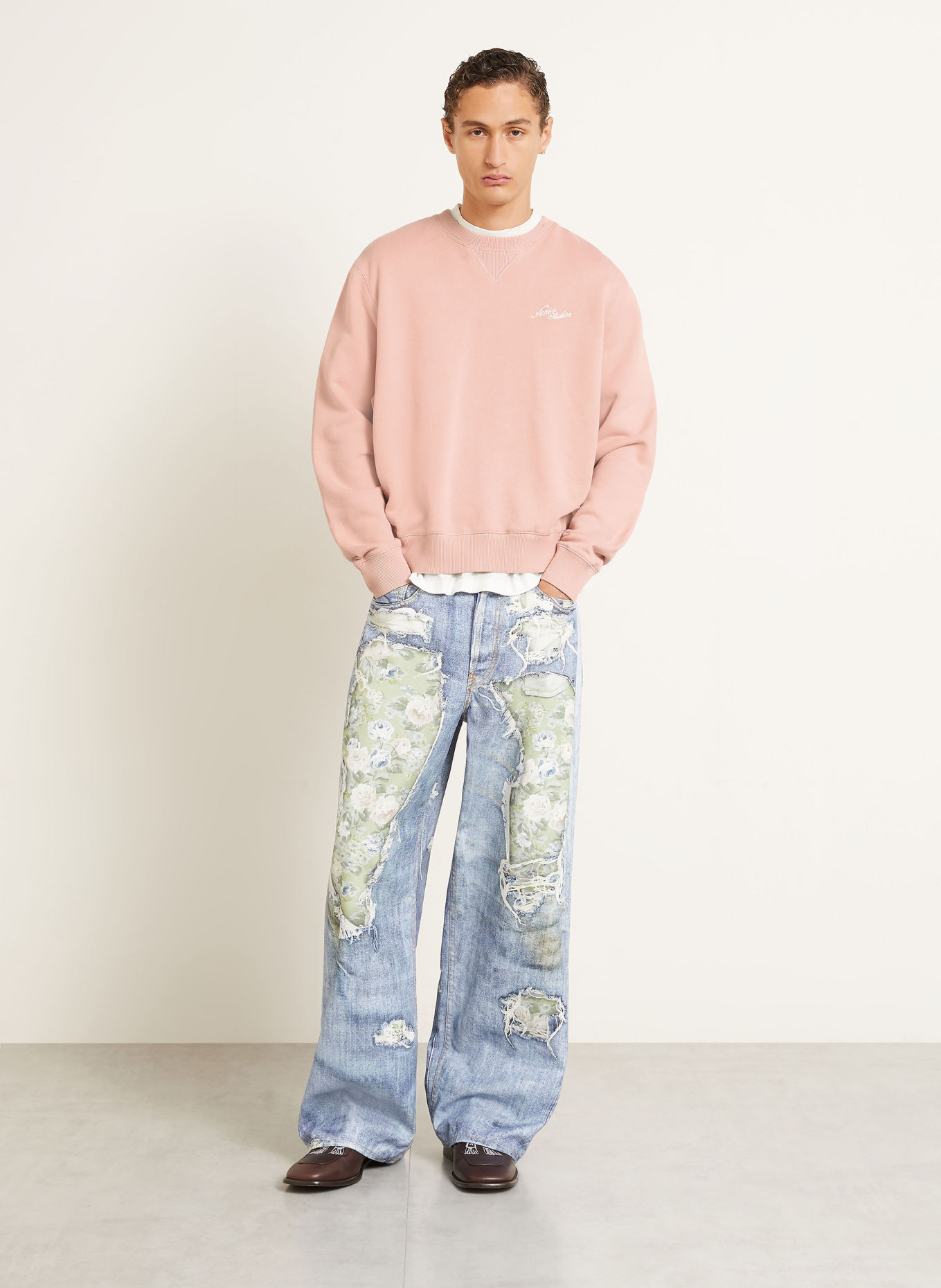 Acne Studios Sweatshirt: PINK / WHITE