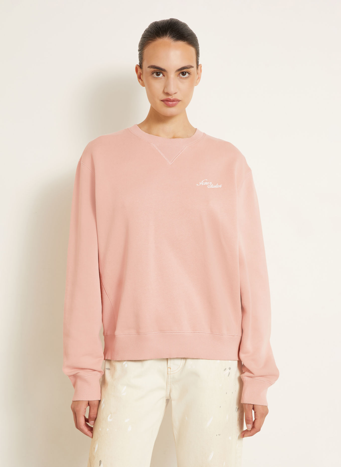 Acne Studios Sweatshirt: ROZE / WIT