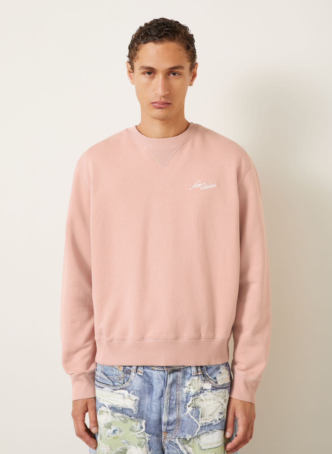 Acne Studios Sweatshirt: PINK / WHITE