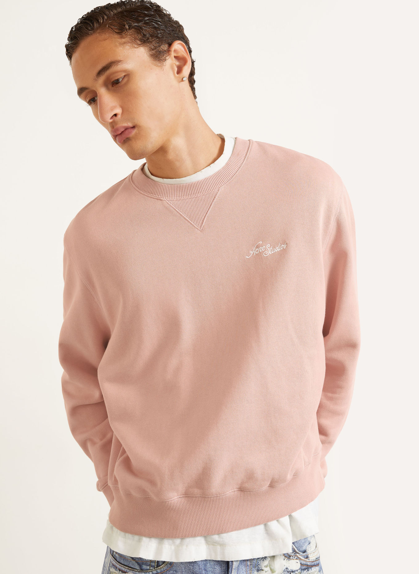 Acne Studios Sweatshirt: PINK / WHITE