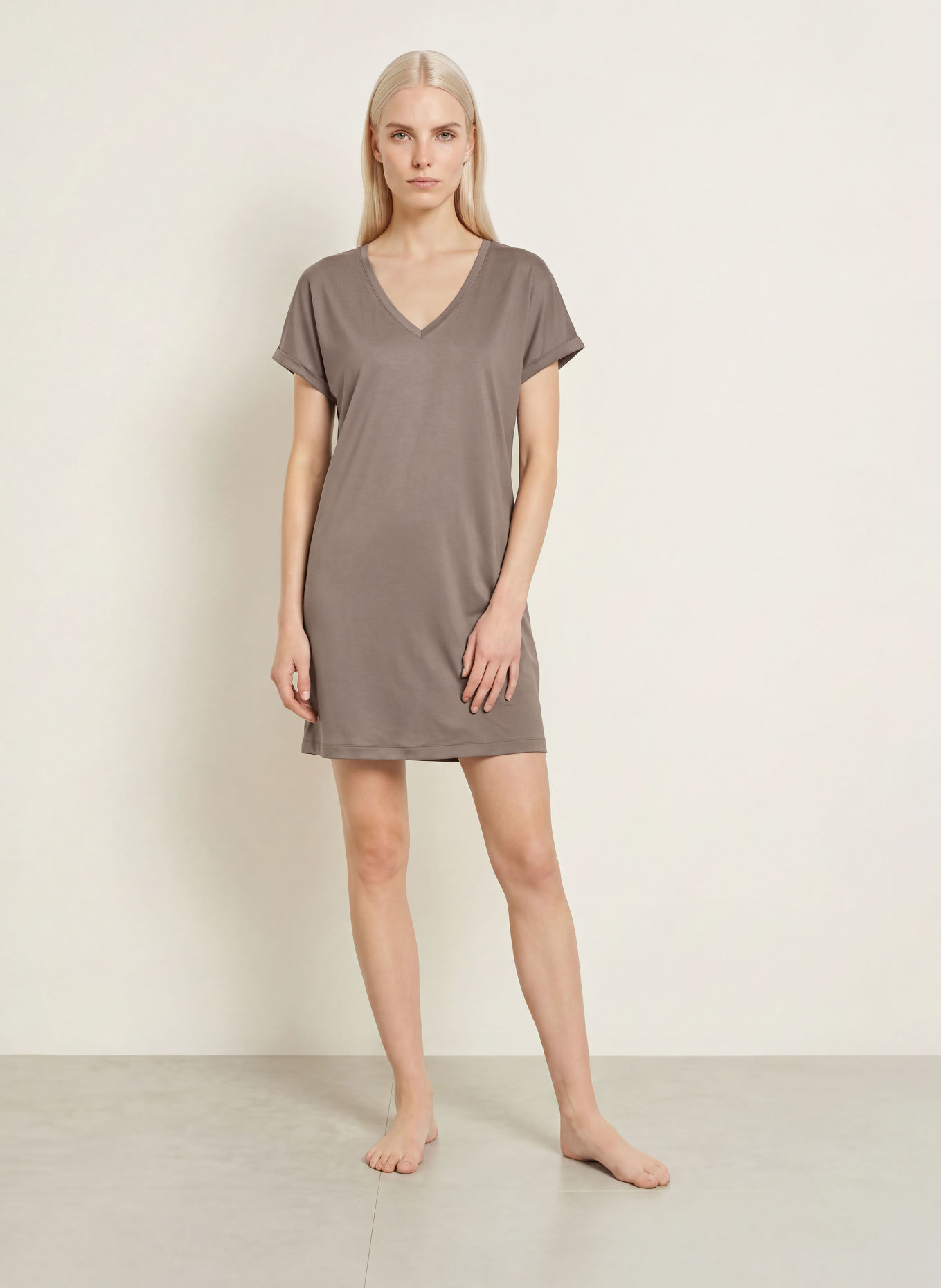 zimmerli Chemise de nuit SEA ISLAND: TAUPE