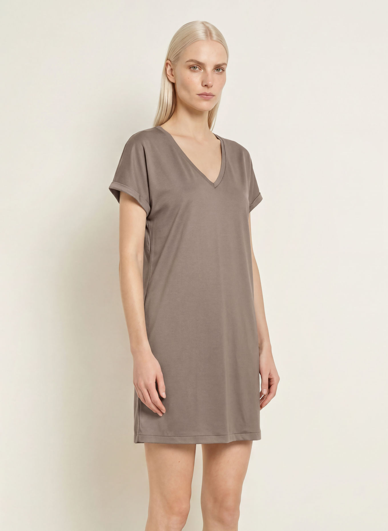 zimmerli Chemise de nuit SEA ISLAND: TAUPE