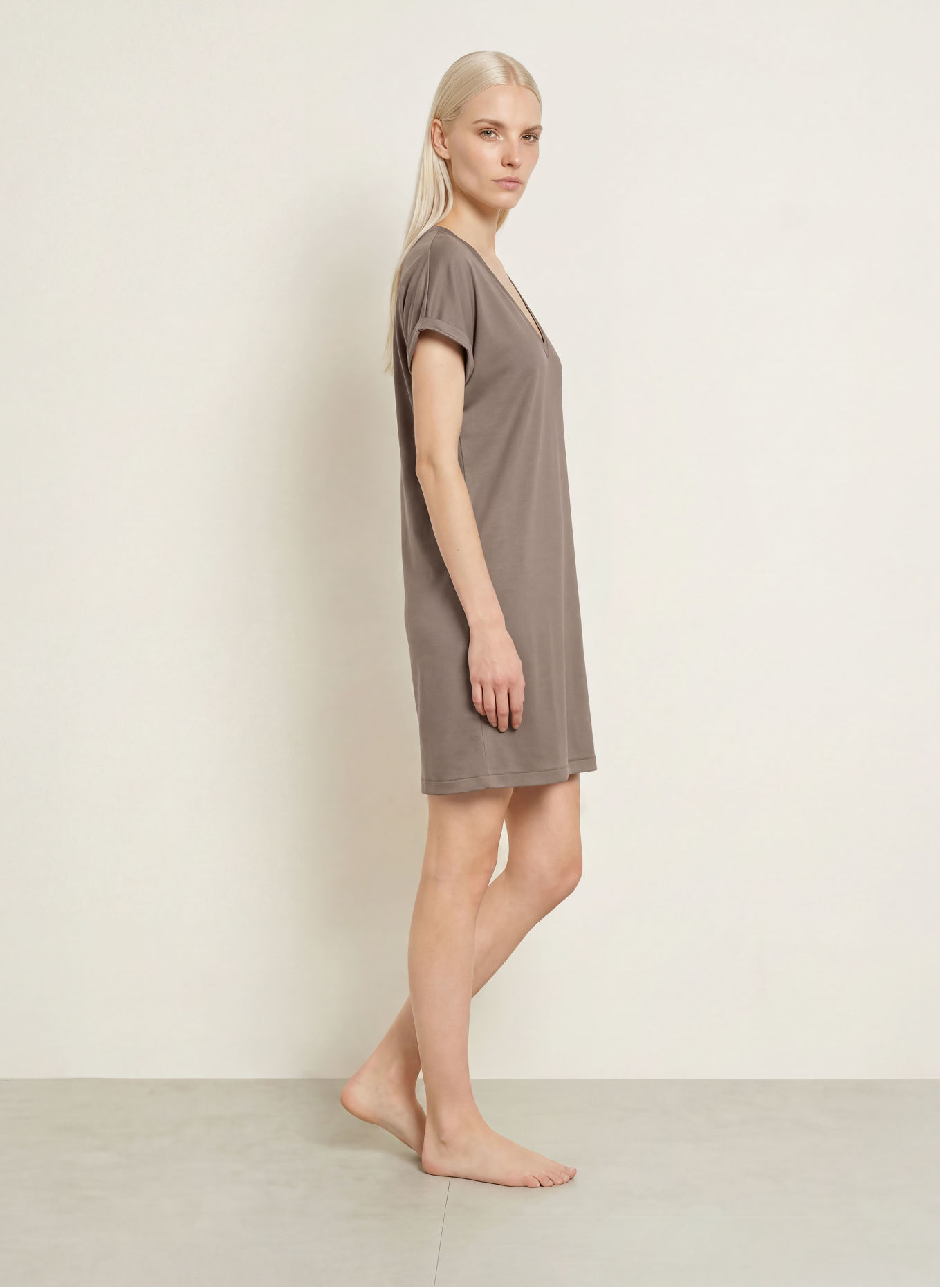 zimmerli Chemise de nuit SEA ISLAND: TAUPE