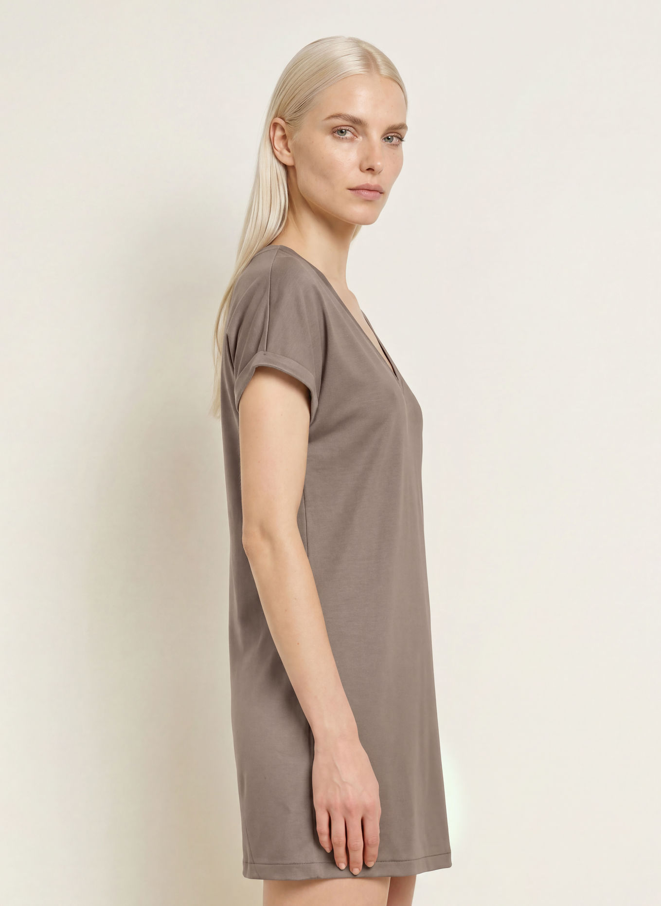 zimmerli Chemise de nuit SEA ISLAND: TAUPE