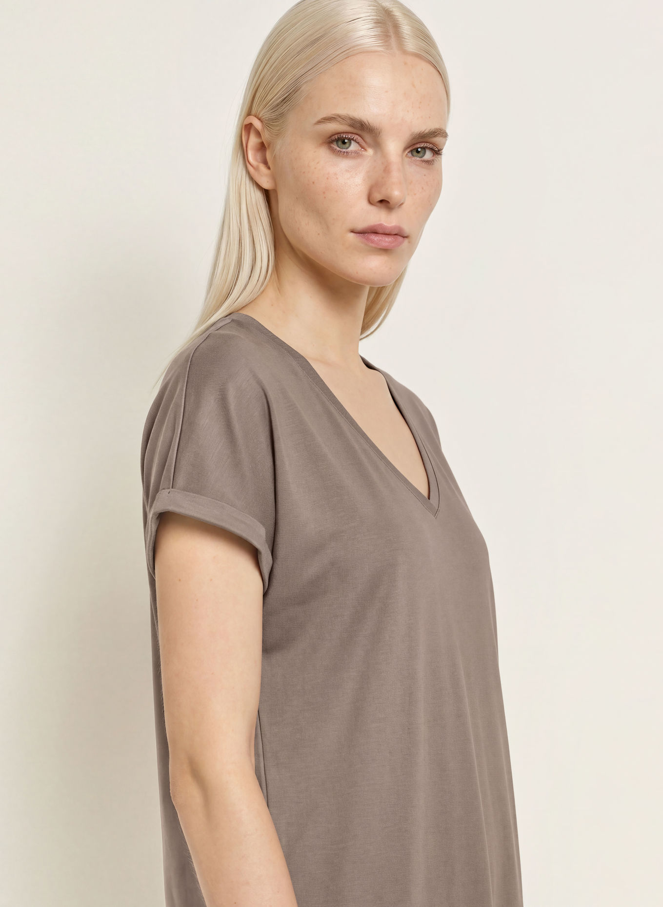zimmerli Chemise de nuit SEA ISLAND: TAUPE