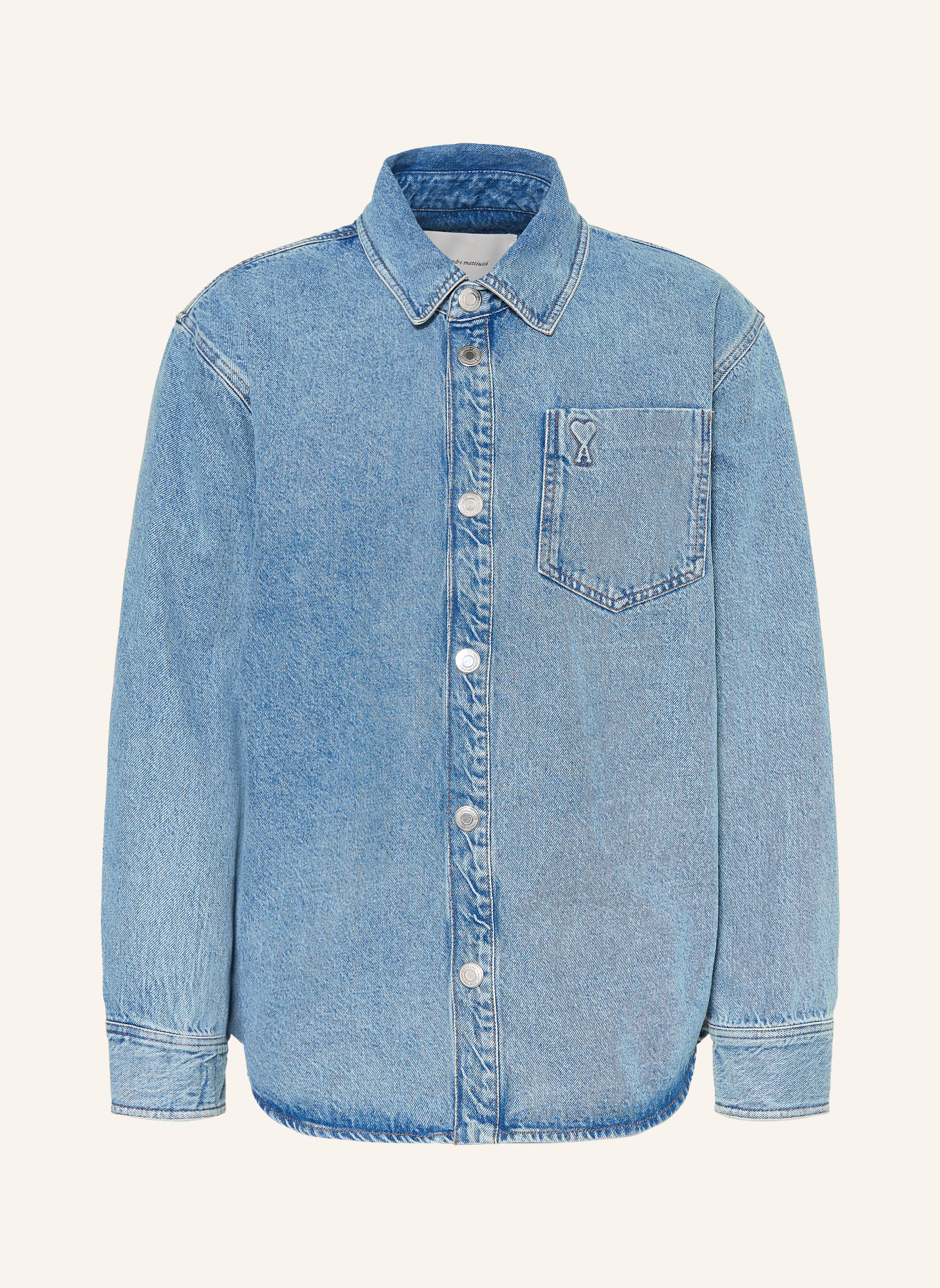 AMI PARIS Džínová košile Slim Fit: TMAVĚ MODRÁ