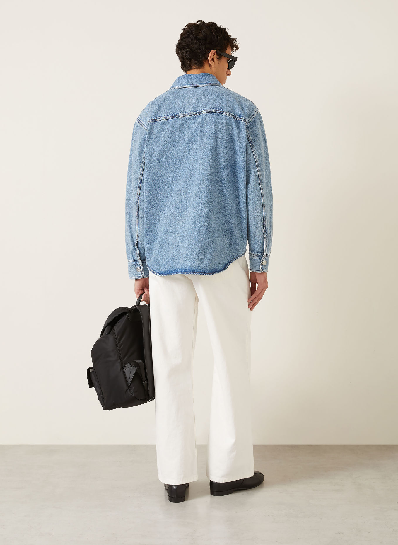 AMI PARIS Džínová košile Slim Fit: TMAVĚ MODRÁ