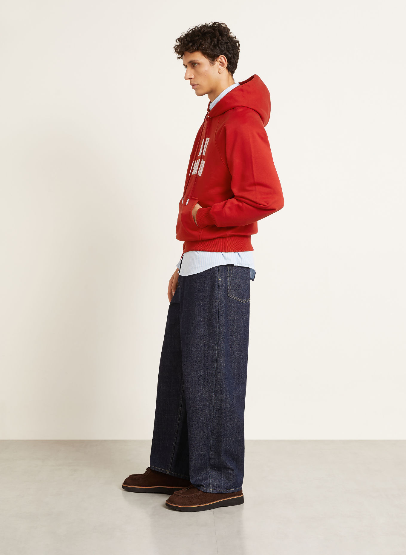 AMI PARIS Hoodie: RED / WHITE