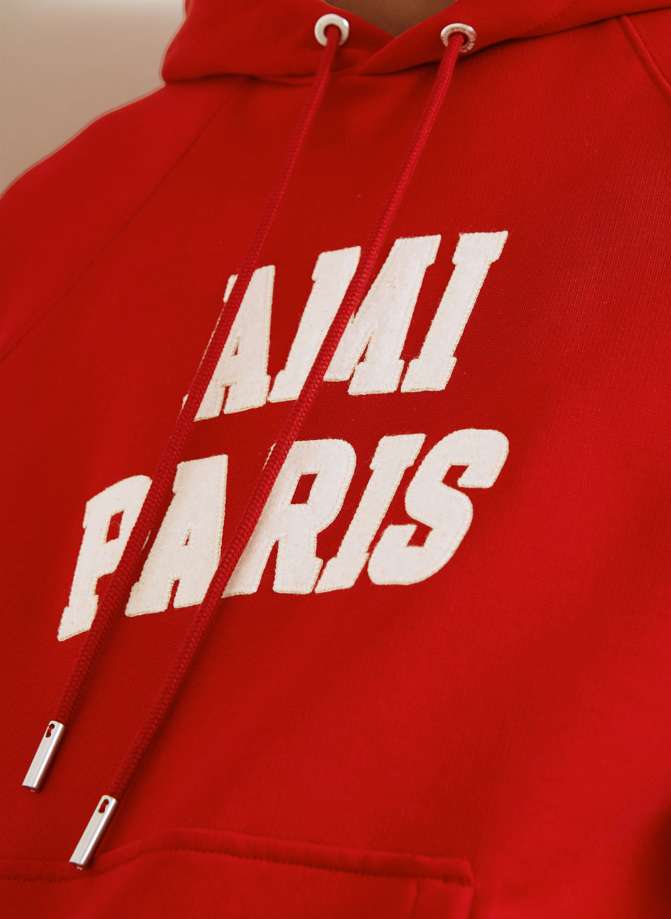 AMI PARIS Hoodie: RED / WHITE