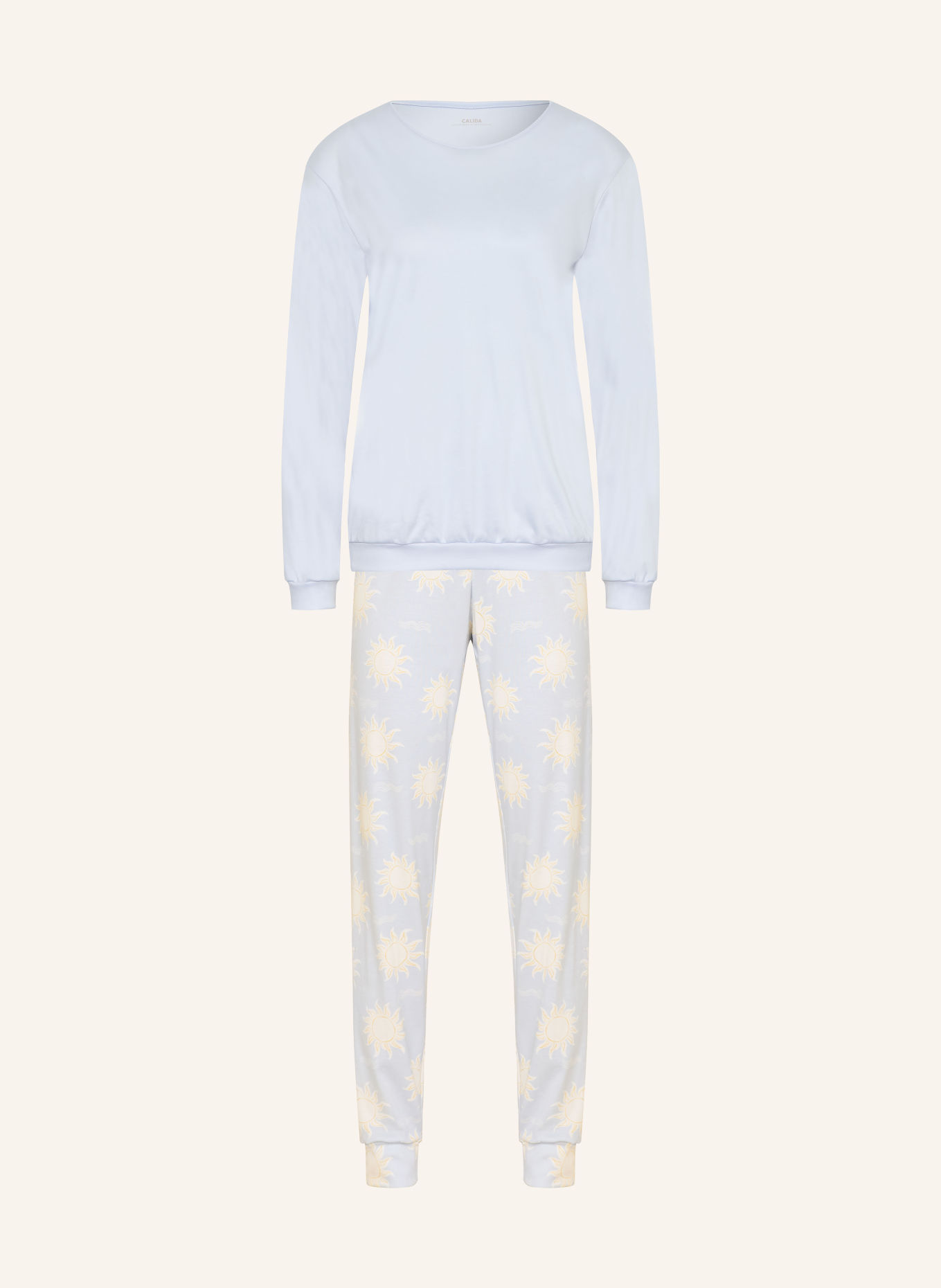 CALIDA Pyjama EDITION 85: LICHTBLAUW / DONKERGEEL / WIT