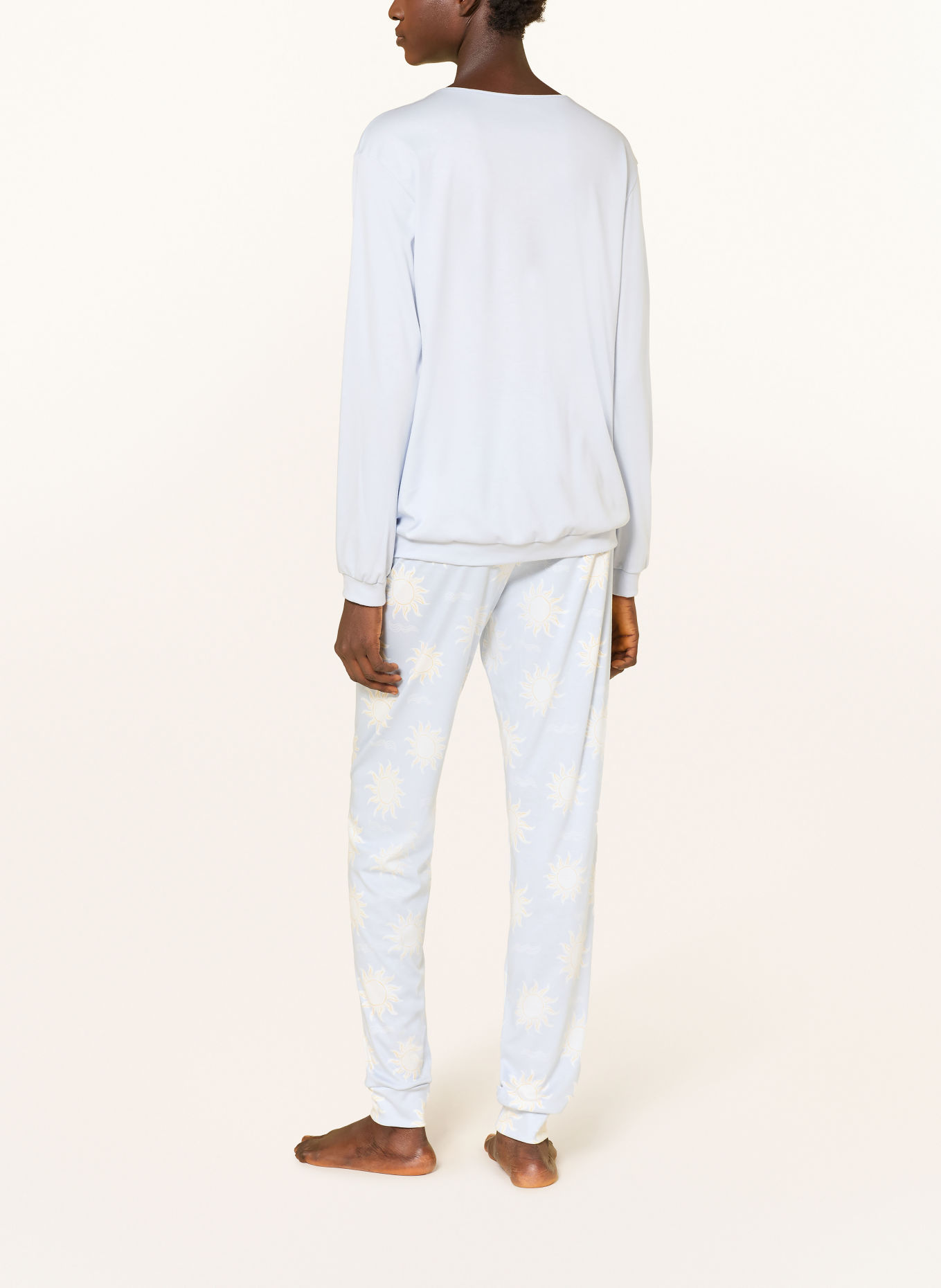 CALIDA Pyjama EDITION 85: LICHTBLAUW / DONKERGEEL / WIT