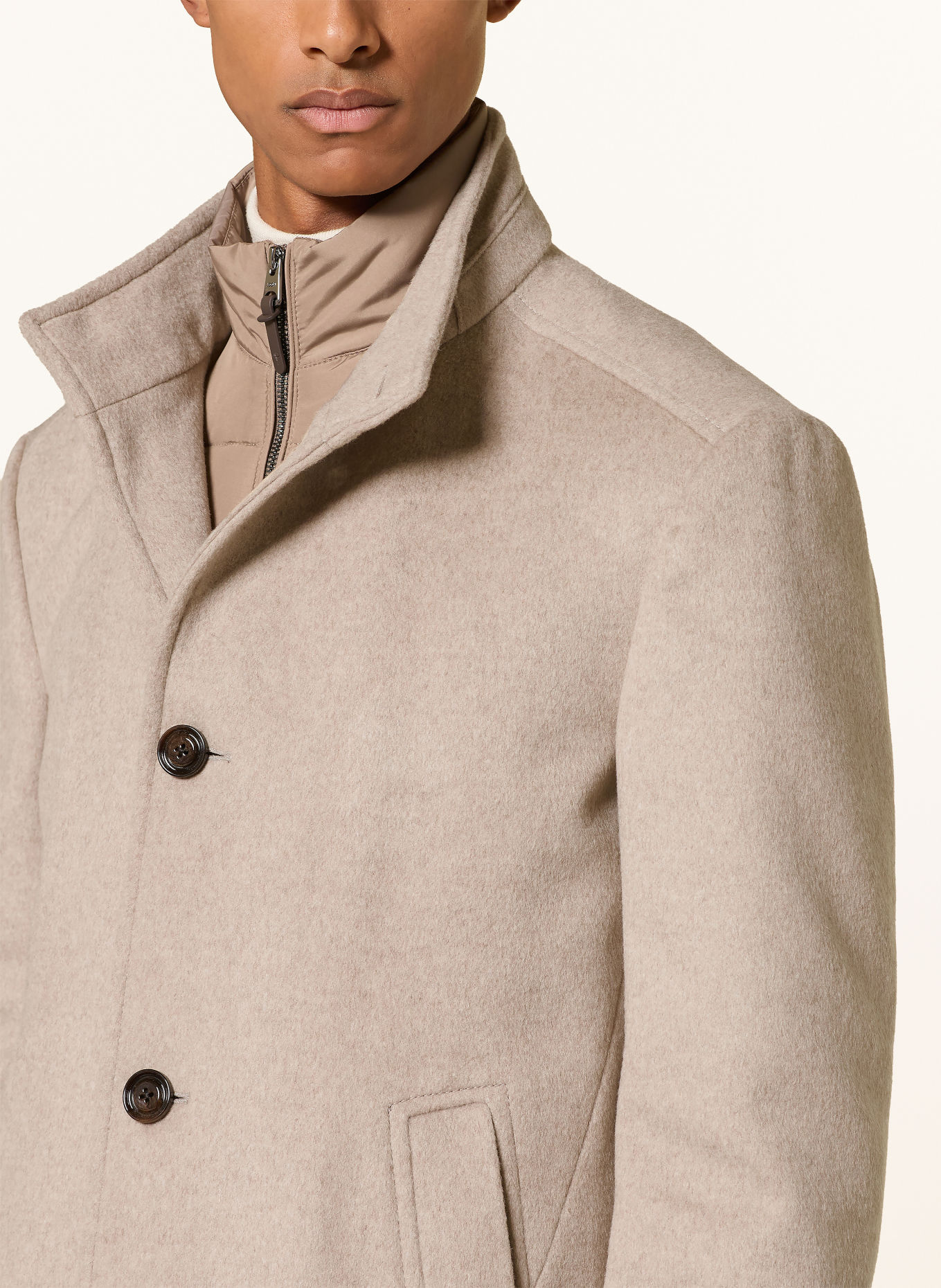 JOOP! Wollmantel MAIKO mit herausnehmbarer Blende: BEIGE