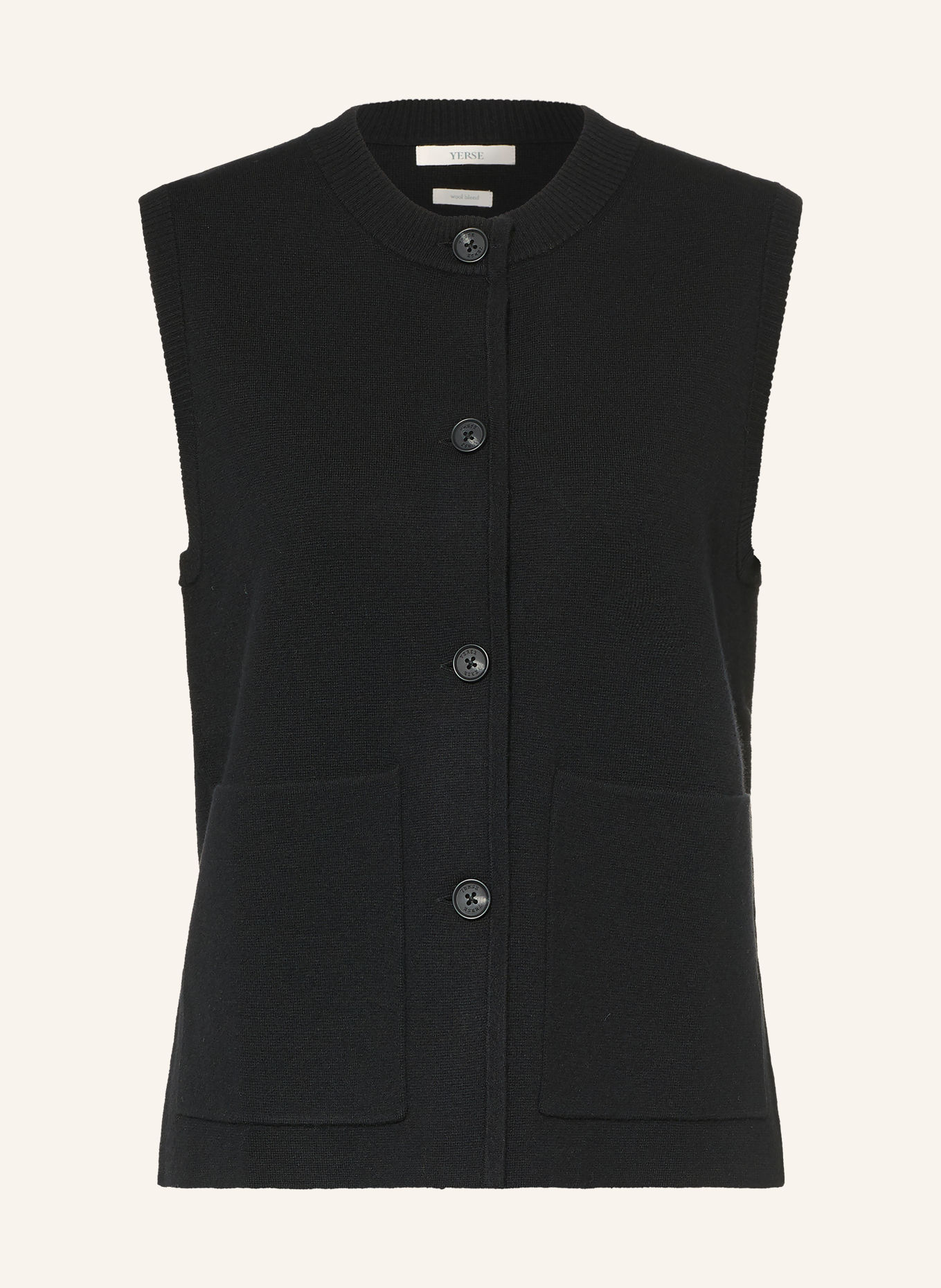 YERSE ROSI Knit Vest: BLACK