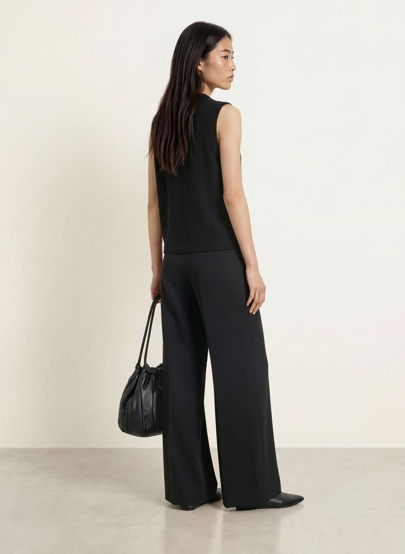 YERSE ROSI Knit Vest: BLACK