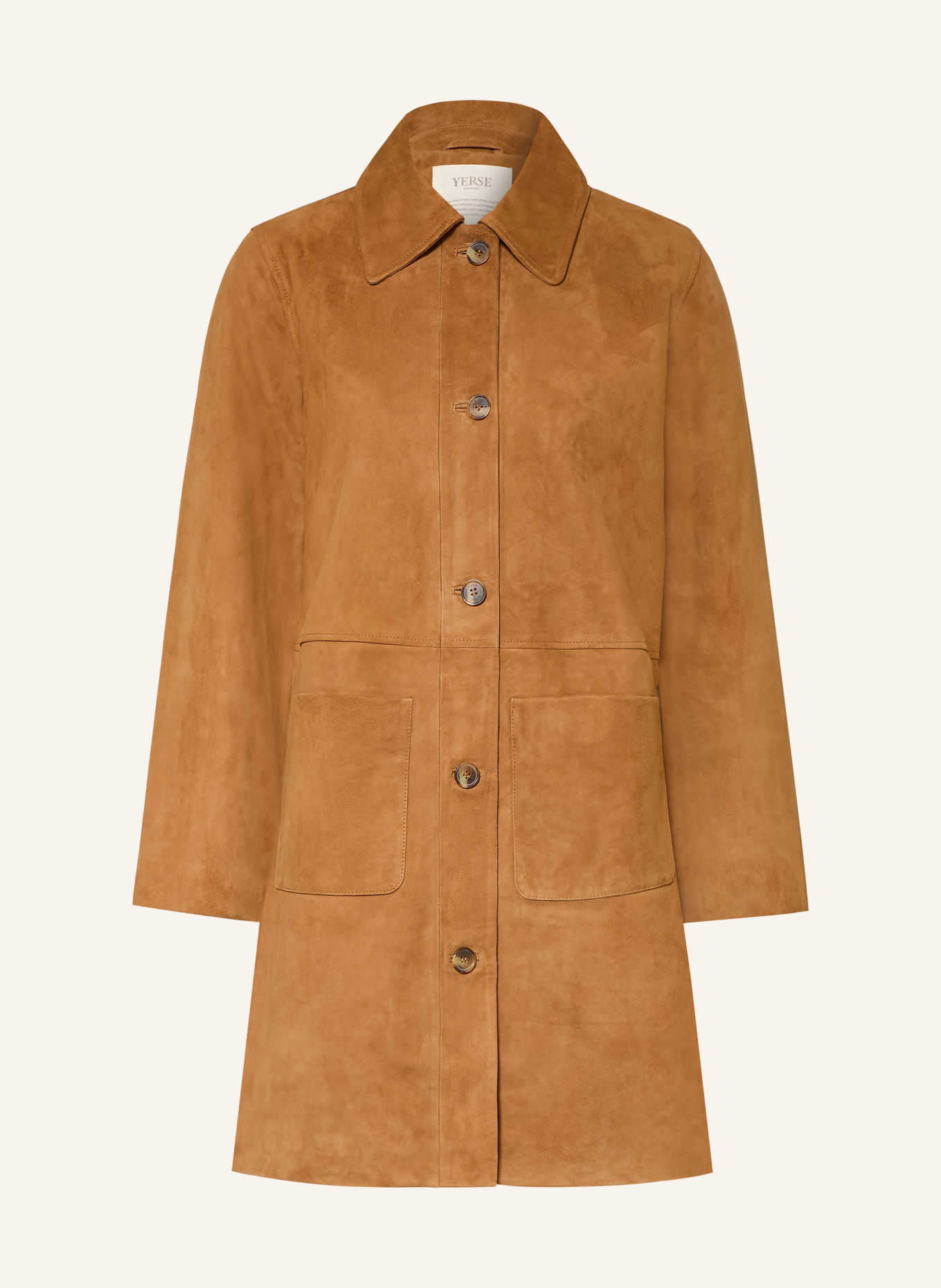 YERSE Manteau en cuir KATE: CHAMEAU