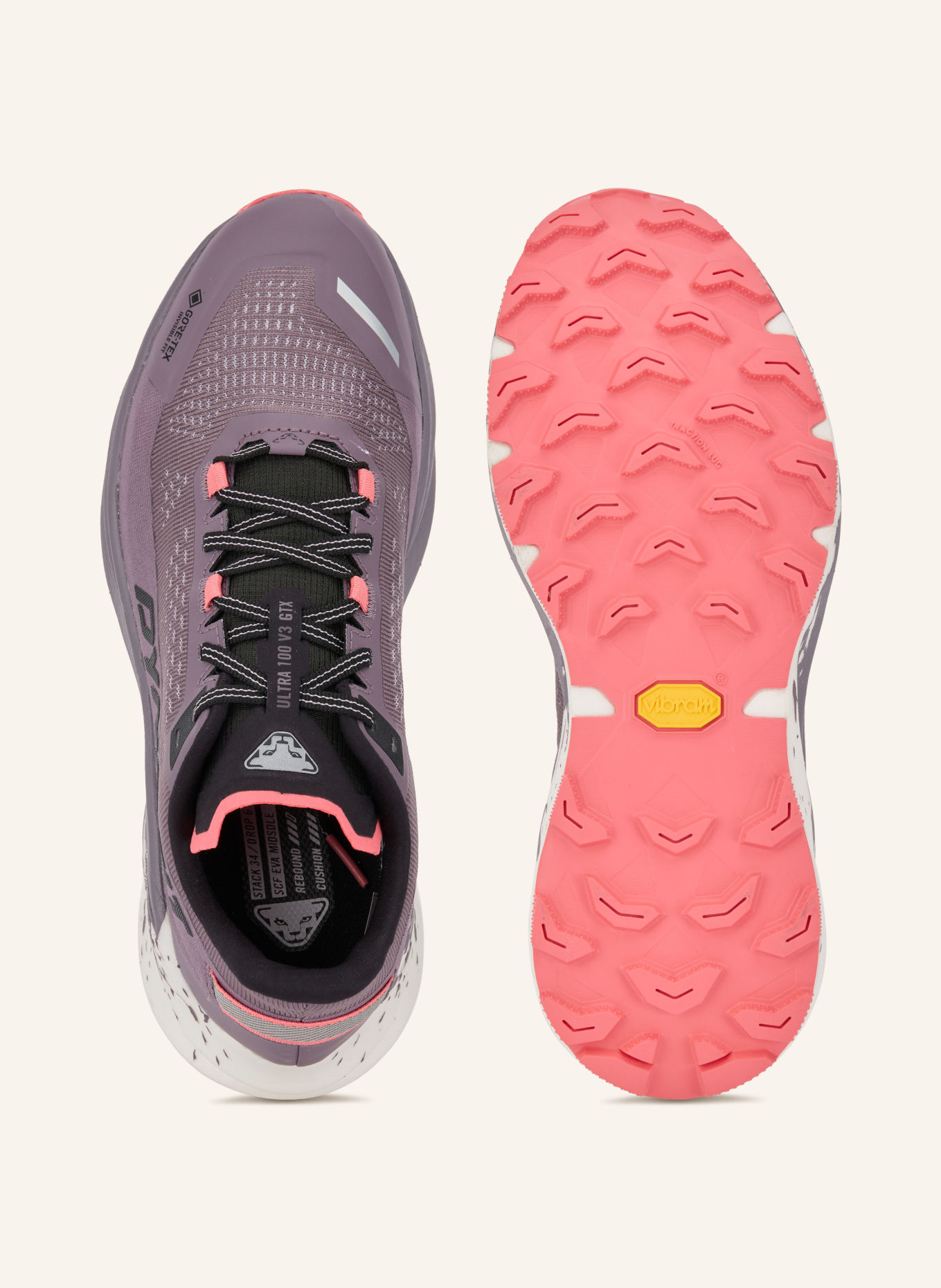 DYNAFIT ULTRA 100 V3 GTX Trail running shoes: PURPLE / NEON RED / BLACK
