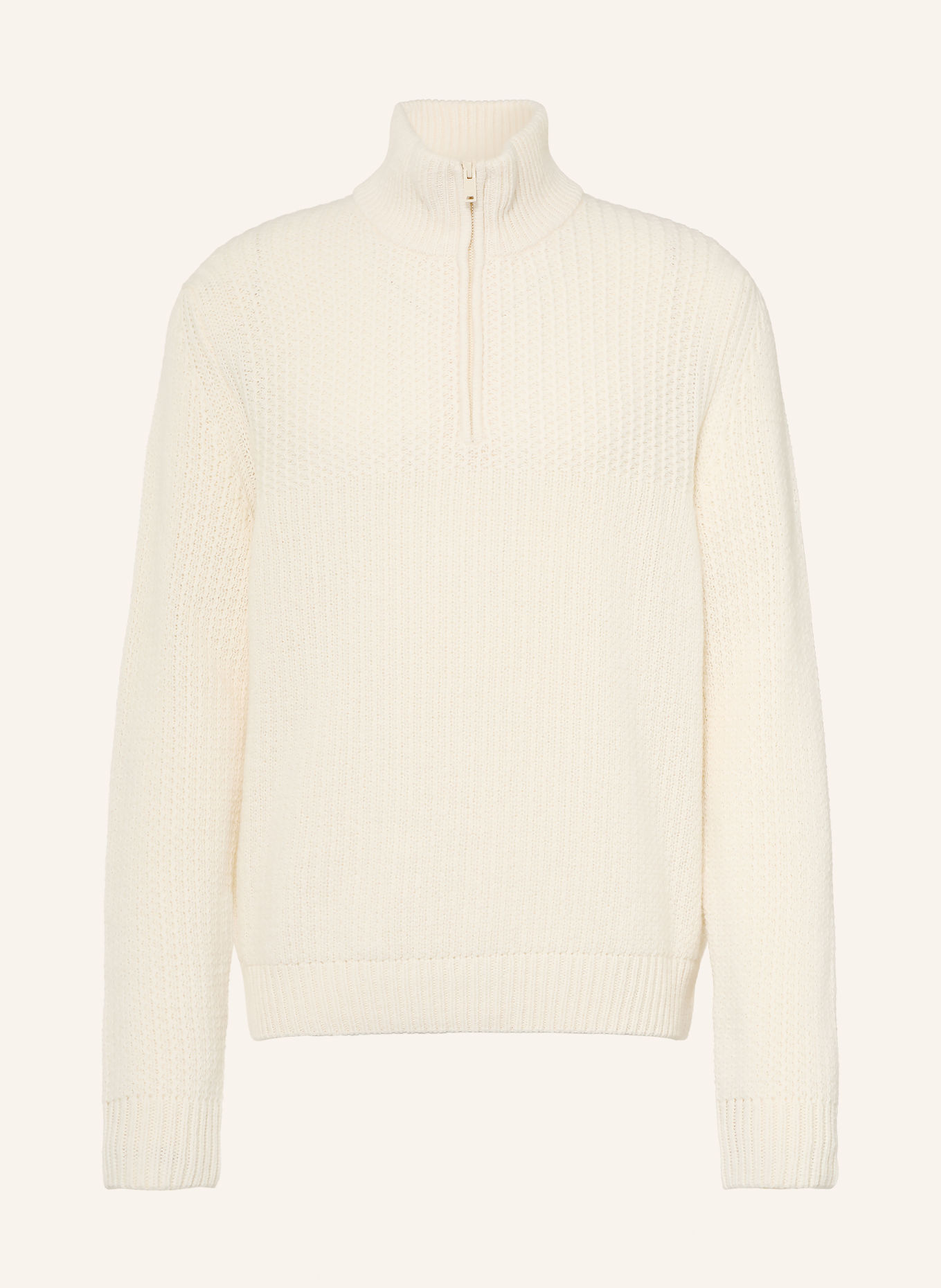 BOSS Half-zip sweater KENTER Turtleneck: ECRU