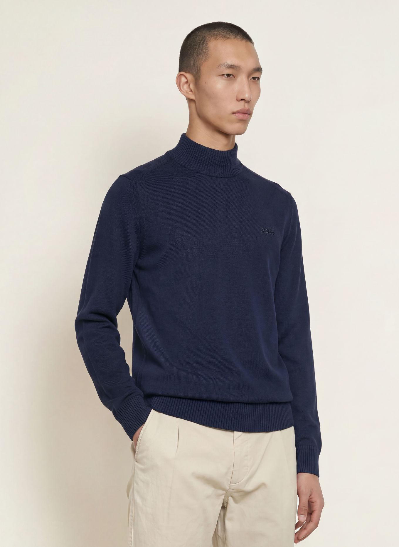 BOSS Trui AVAC: DONKERBLAUW