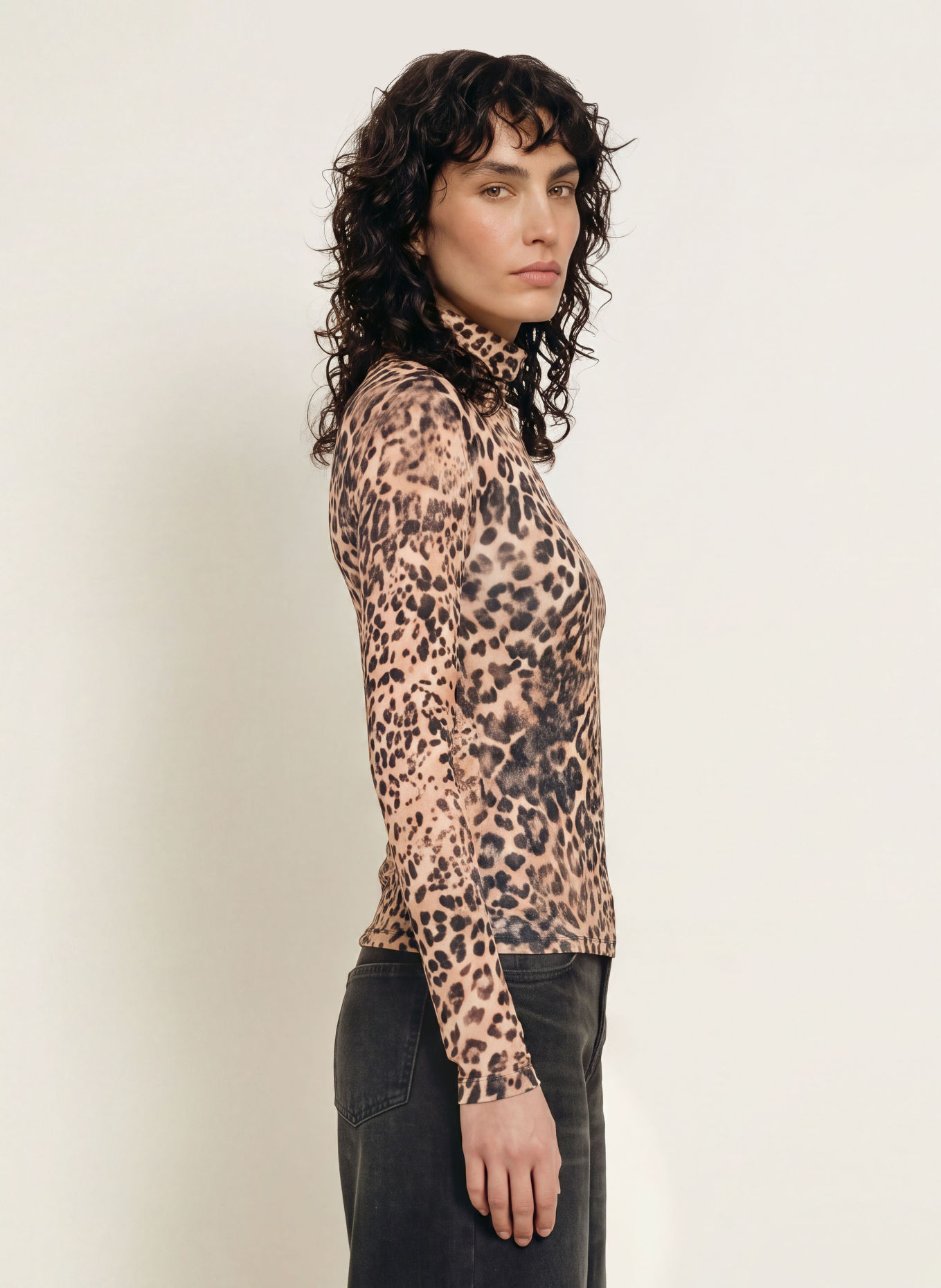 MRS & HUGS Colshirt: LICHTBRUIN / ZWART