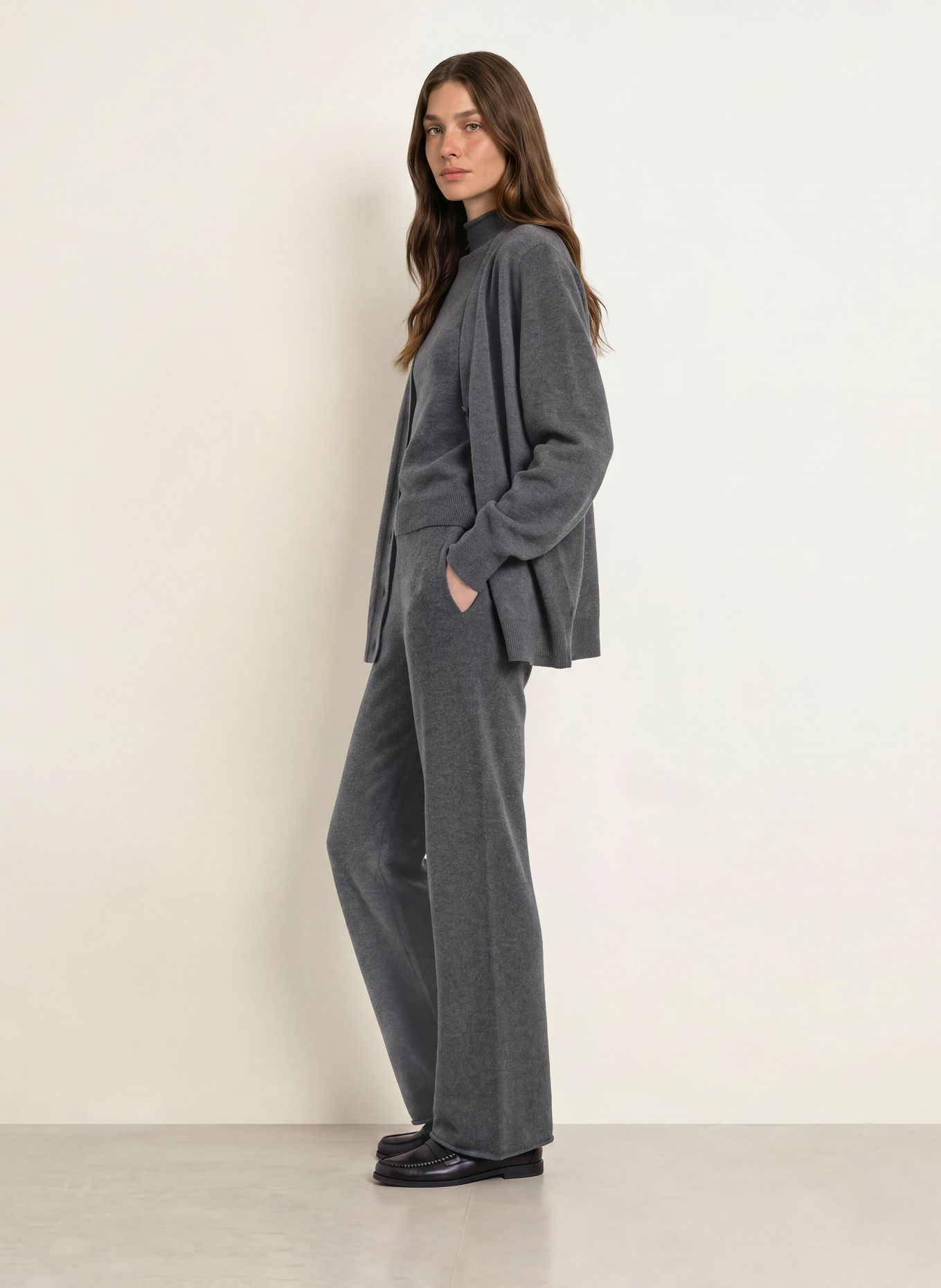 MM by Max Mara OTTIMO Knitted Pants with Cashmere: GRAY