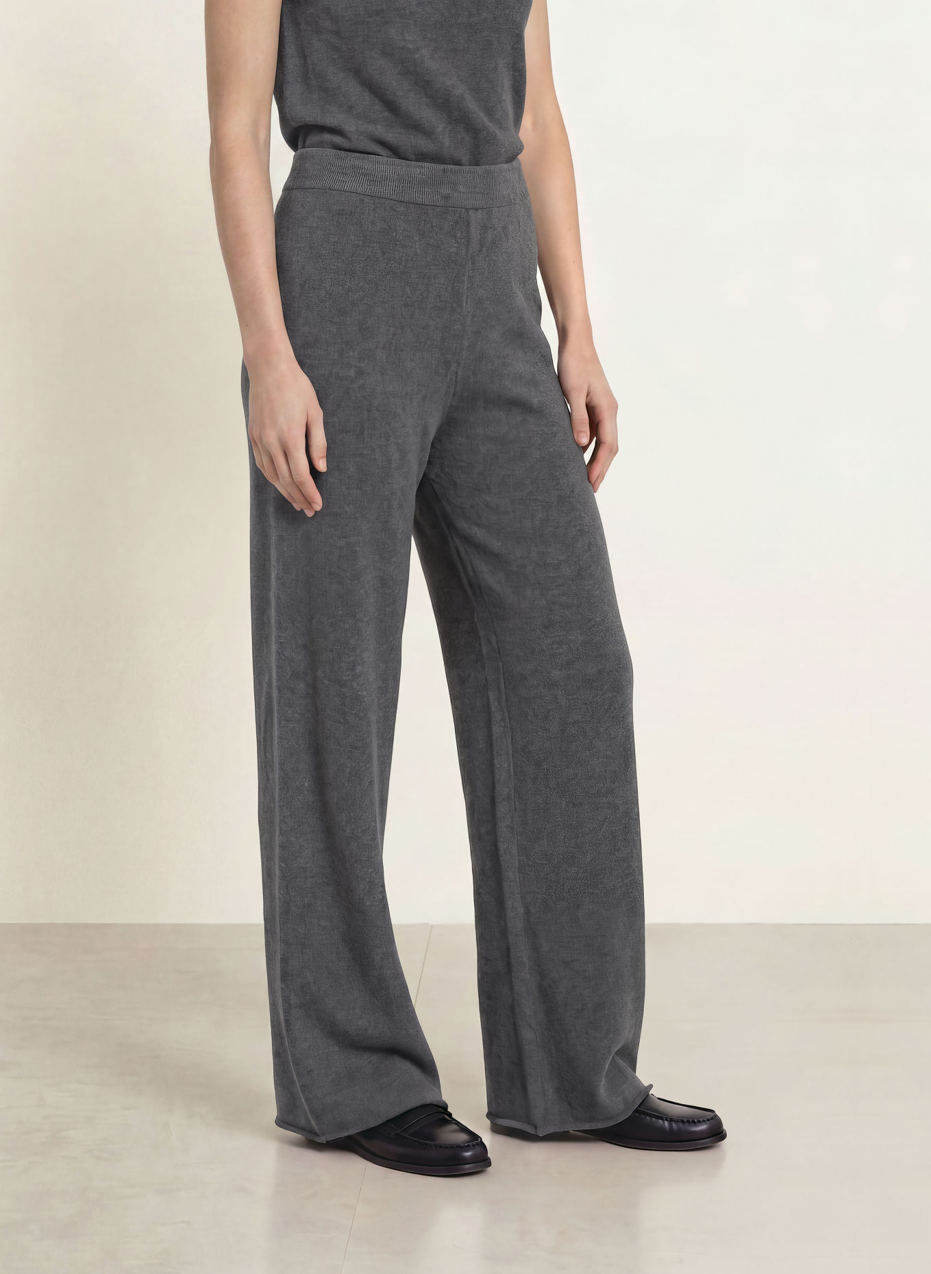 MM by Max Mara OTTIMO Knitted Pants with Cashmere: GRAY
