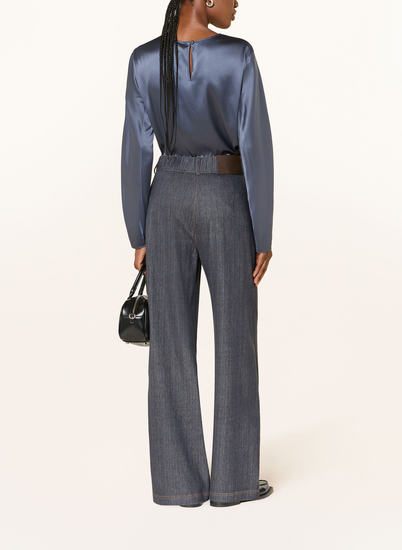 MM by Max Mara Bluzka koszulowa SMALTO z jedwabiem: SZARONIEBIESKI