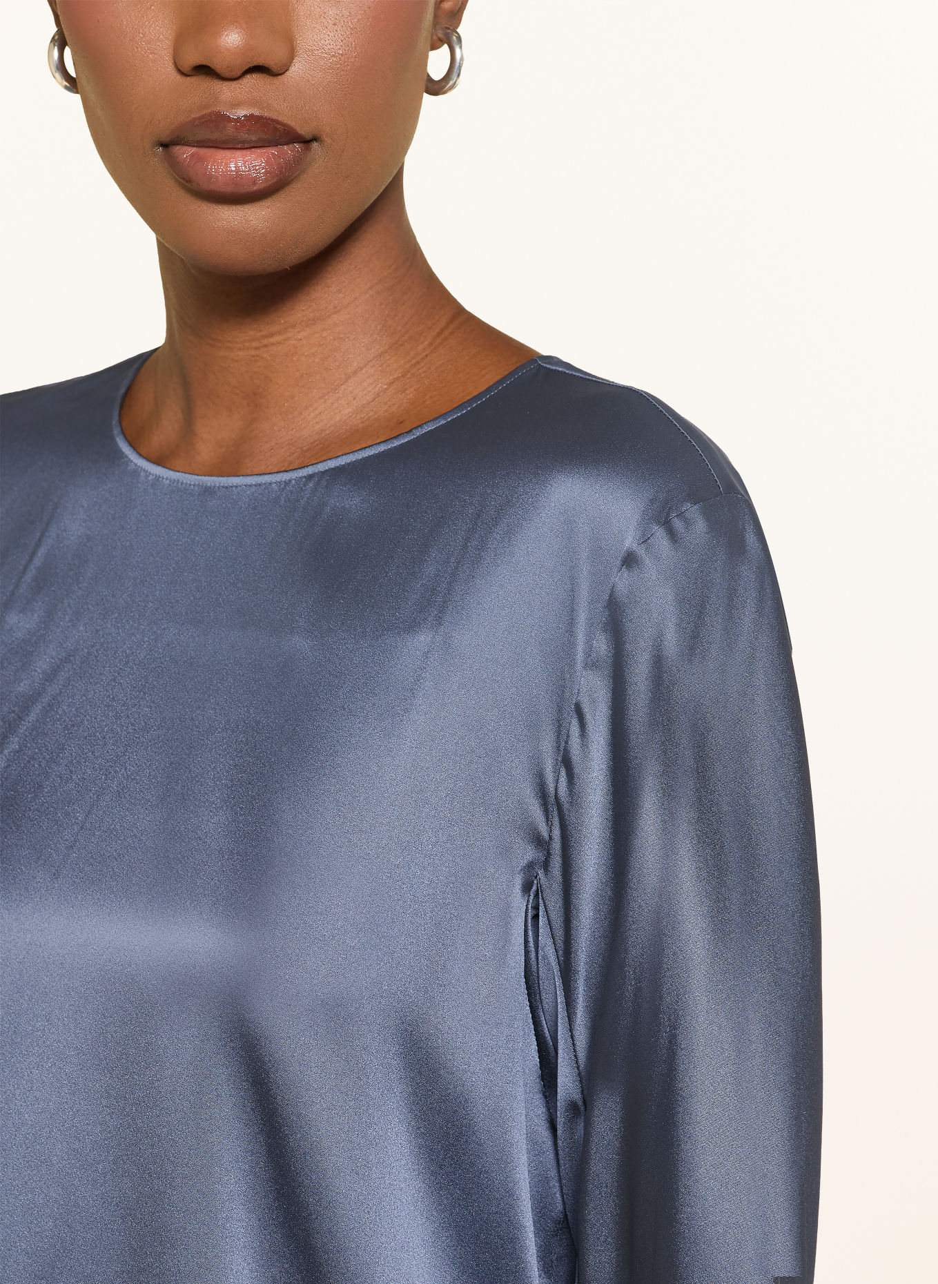 MM by Max Mara Bluzka koszulowa SMALTO z jedwabiem: SZARONIEBIESKI
