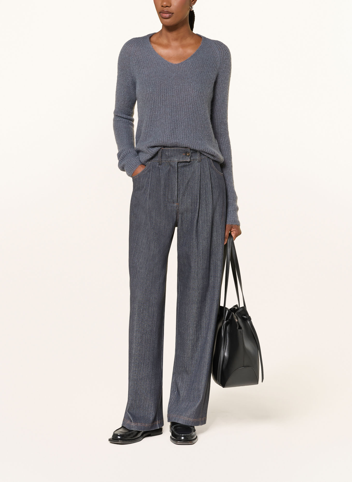 MM by Max Mara Sweter SVELTO: SZARONIEBIESKI