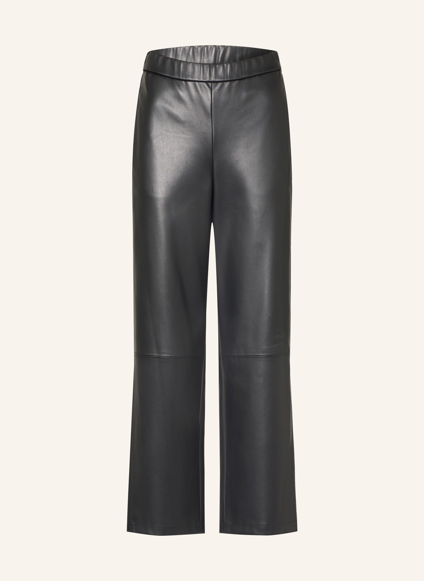MM by Max Mara LODE Leather-Look Trousers: BLACK