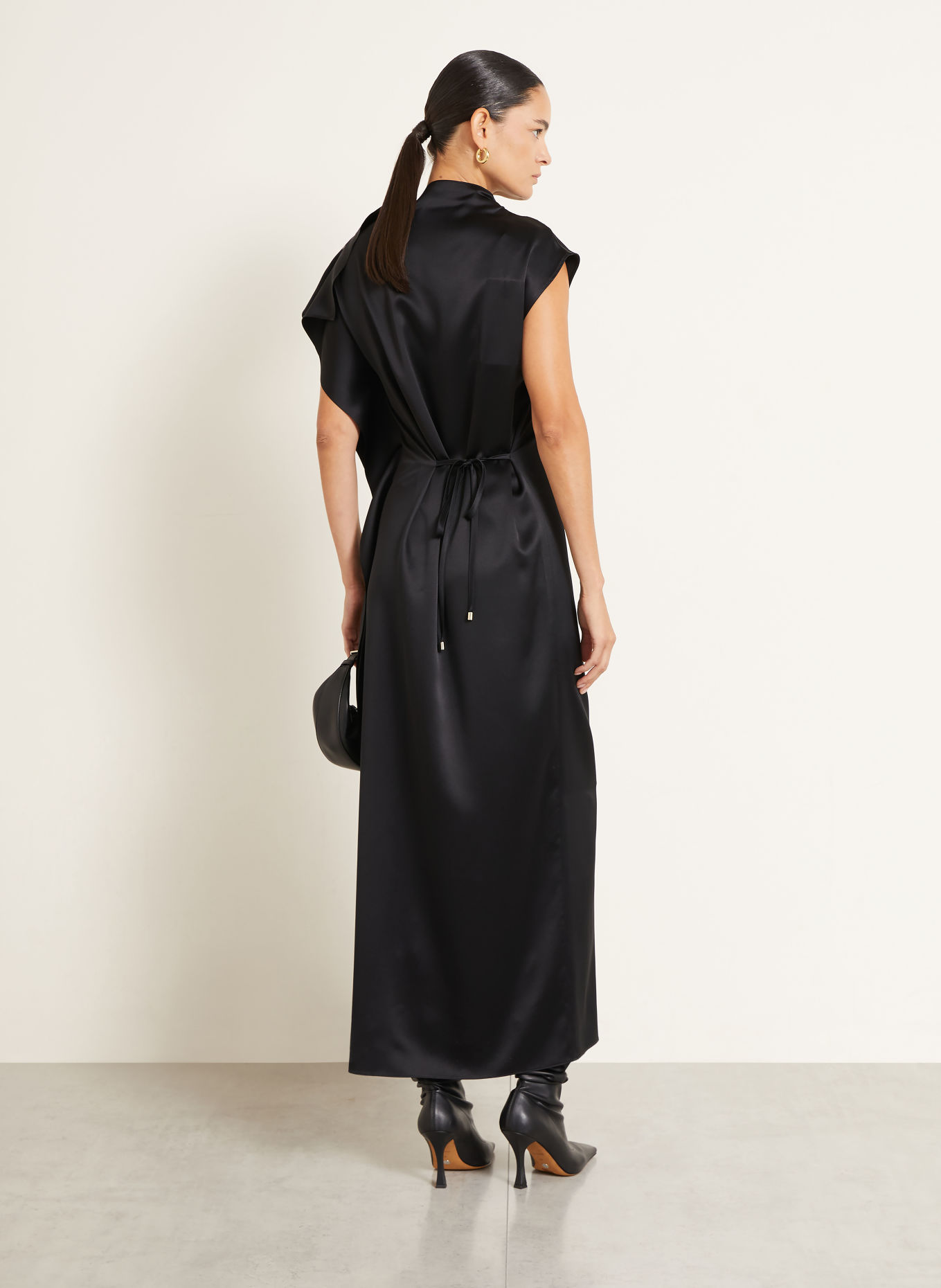 SPORTMAX Robe de soirée GIARA en soie: NOIR