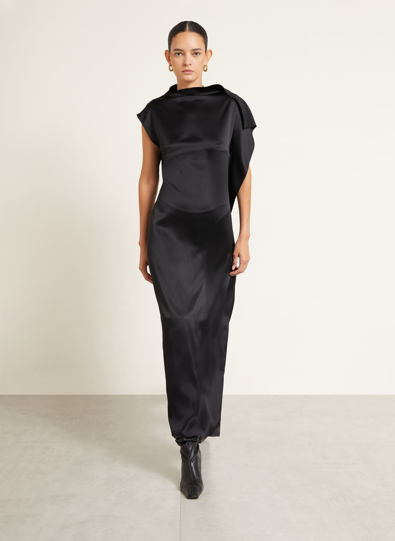 SPORTMAX Robe de soirée GIARA en soie: NOIR