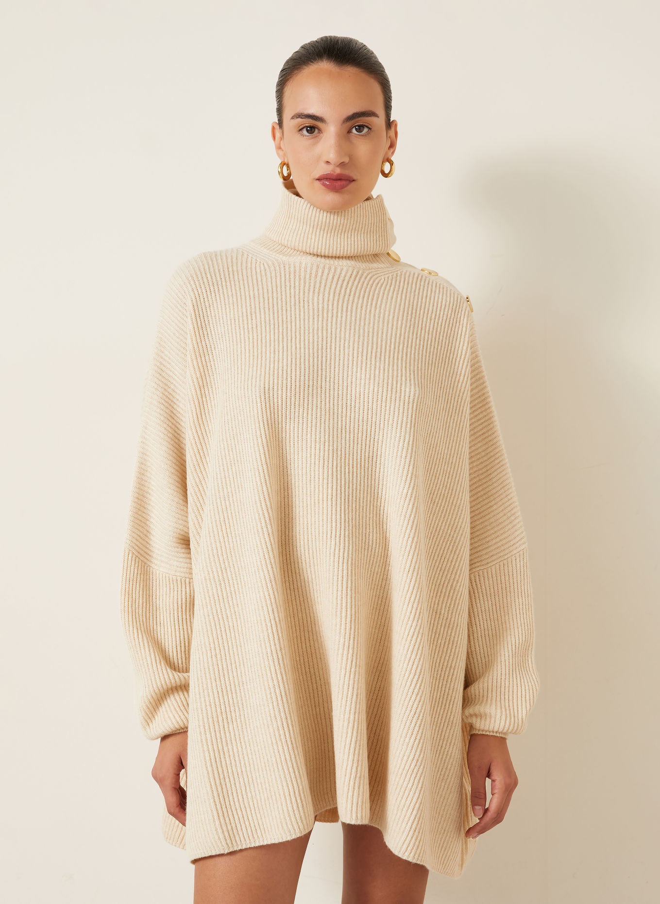 SPORTMAX Robe en maille oversize ALIBI: BEIGE