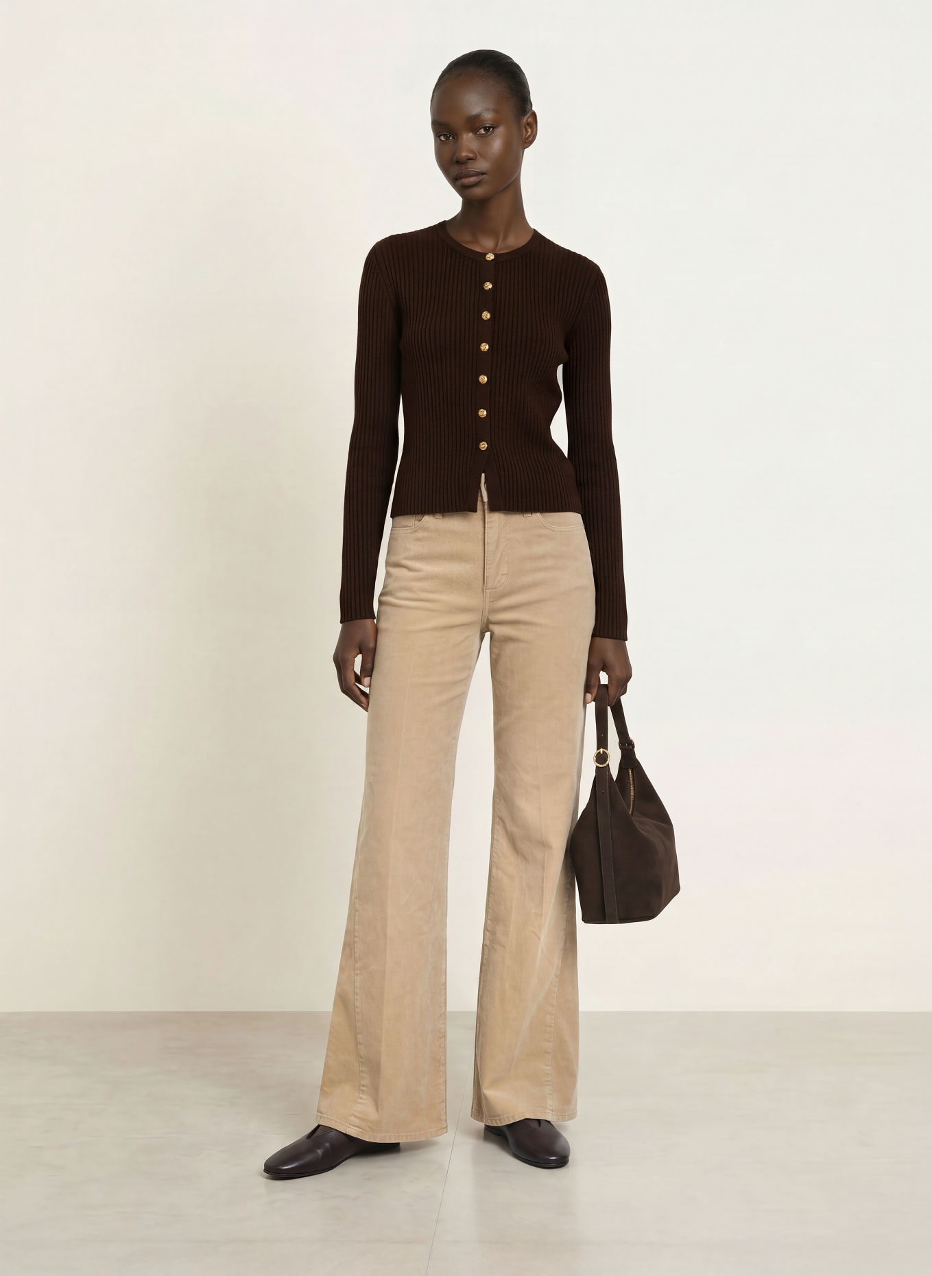 ALLUDE Strickjacke mit Cashmere: DUNKELBRAUN
