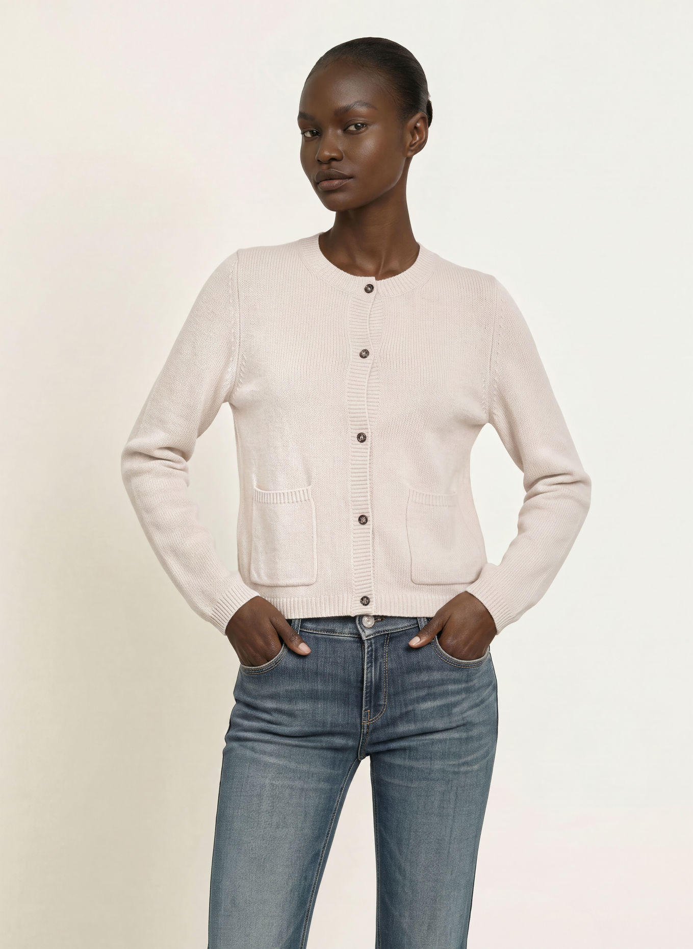 ALLUDE Strickjacke aus Cashmere: HELLGRAU