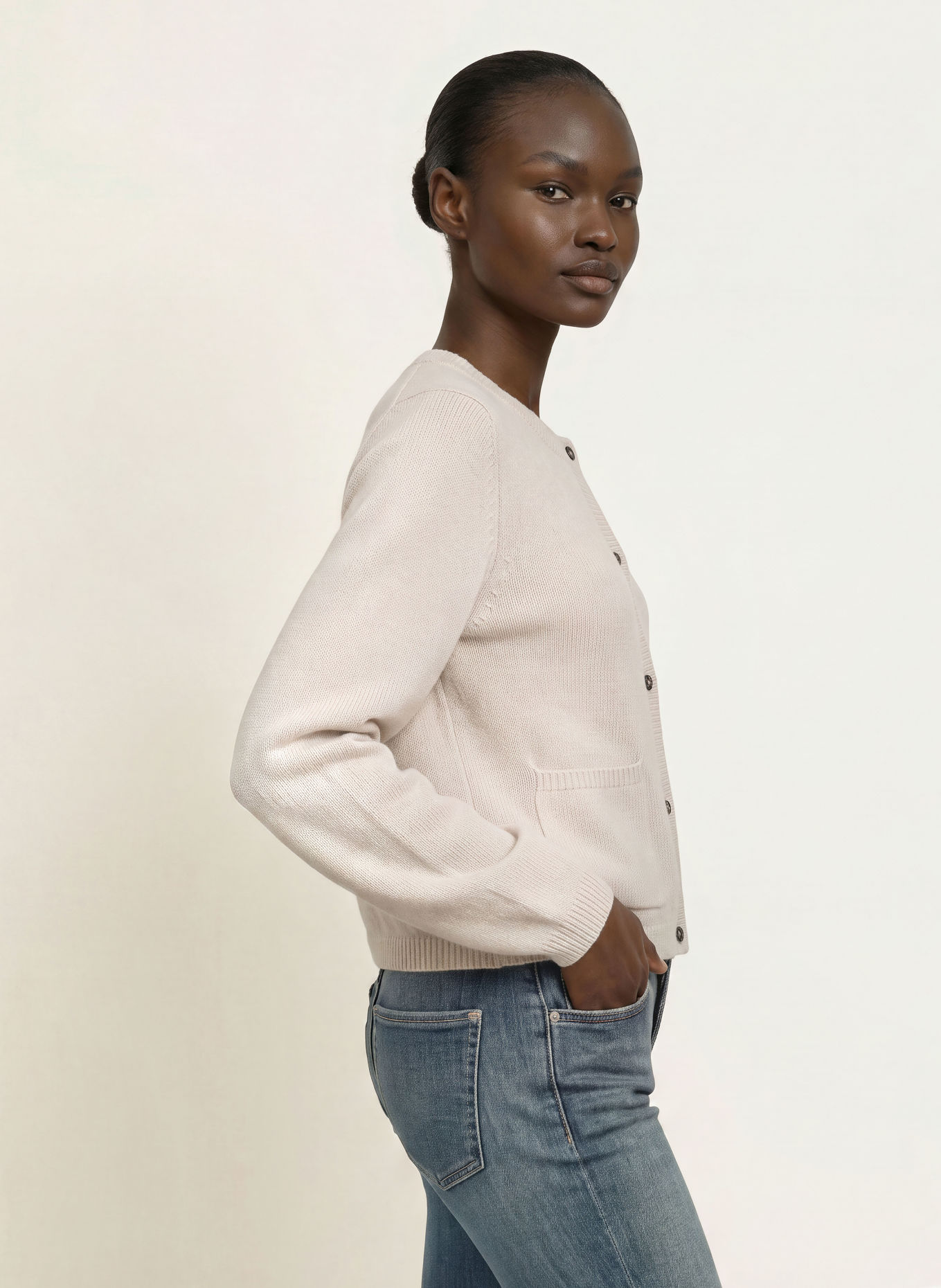 ALLUDE Strickjacke aus Cashmere: HELLGRAU