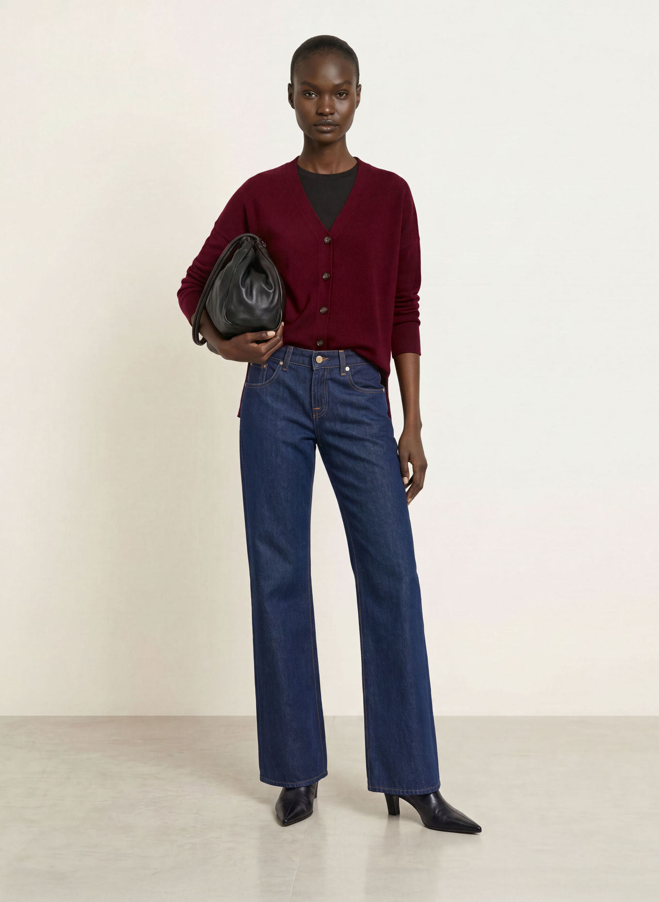 ALLUDE Oversized-Strickjacke aus Cashmere: DUNKELLILA