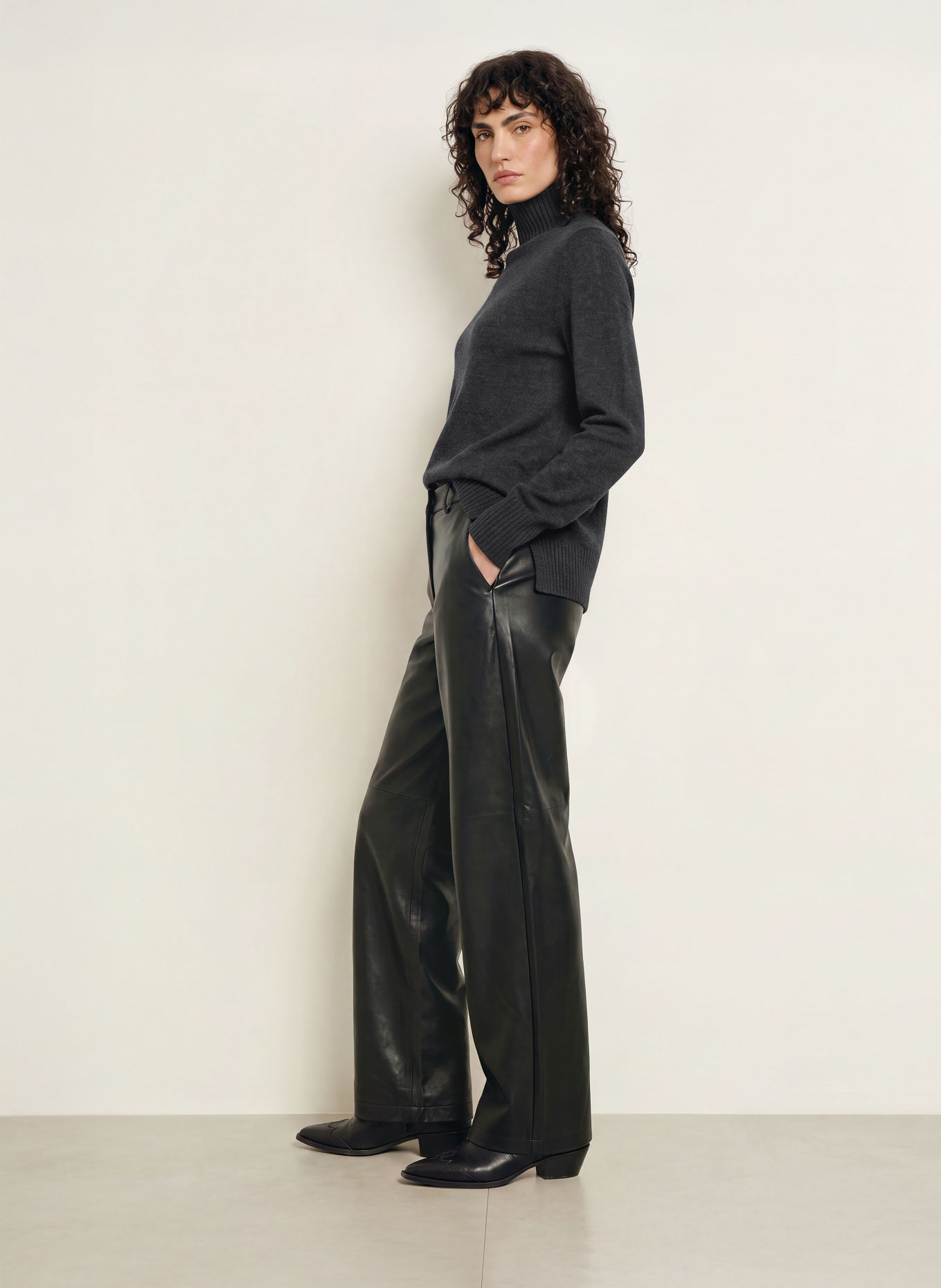 ALLUDE Pull en cachemire: GRIS FONCÉ