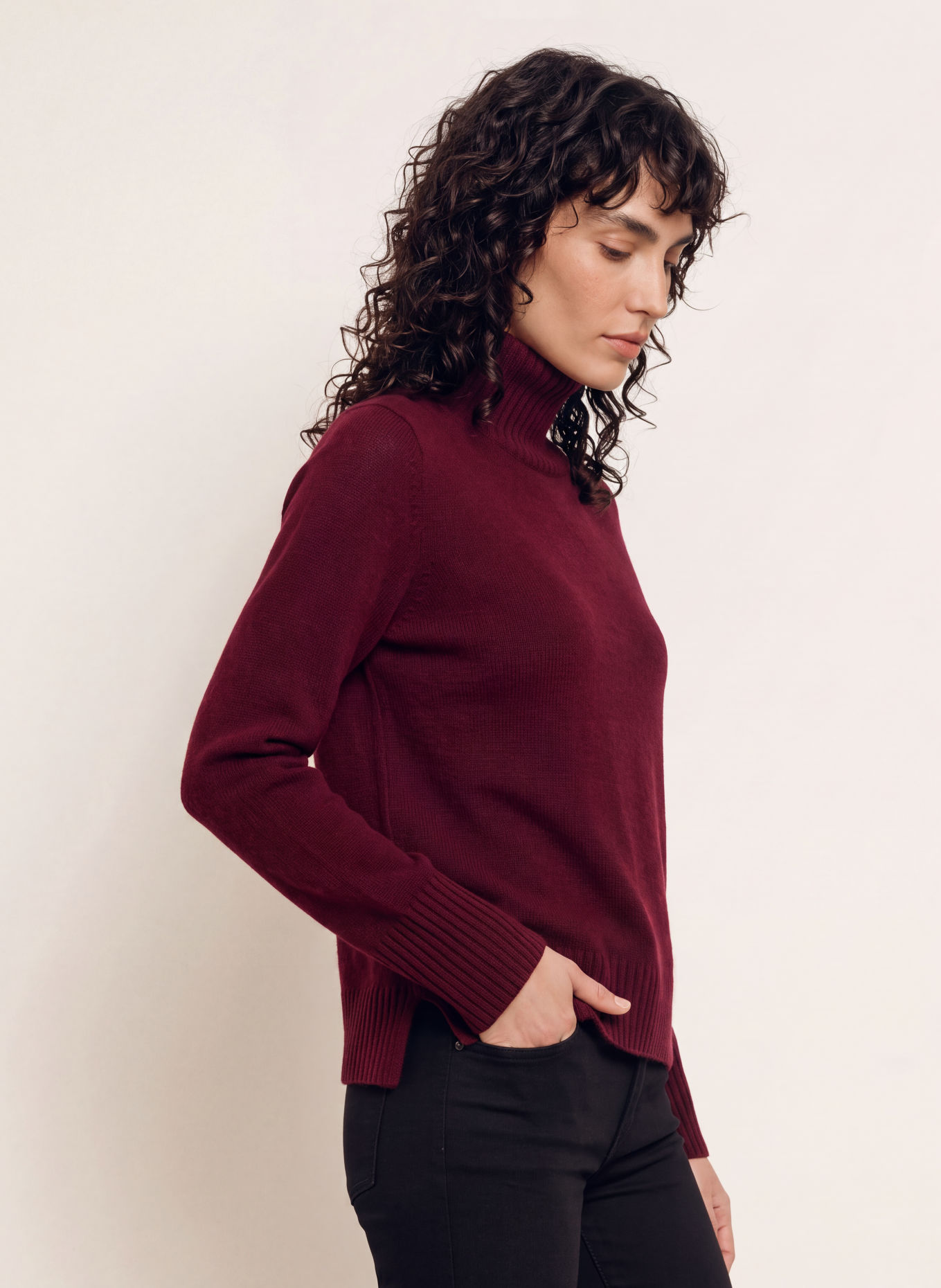 ALLUDE Pull en cachemire: LILAS FONCÉ