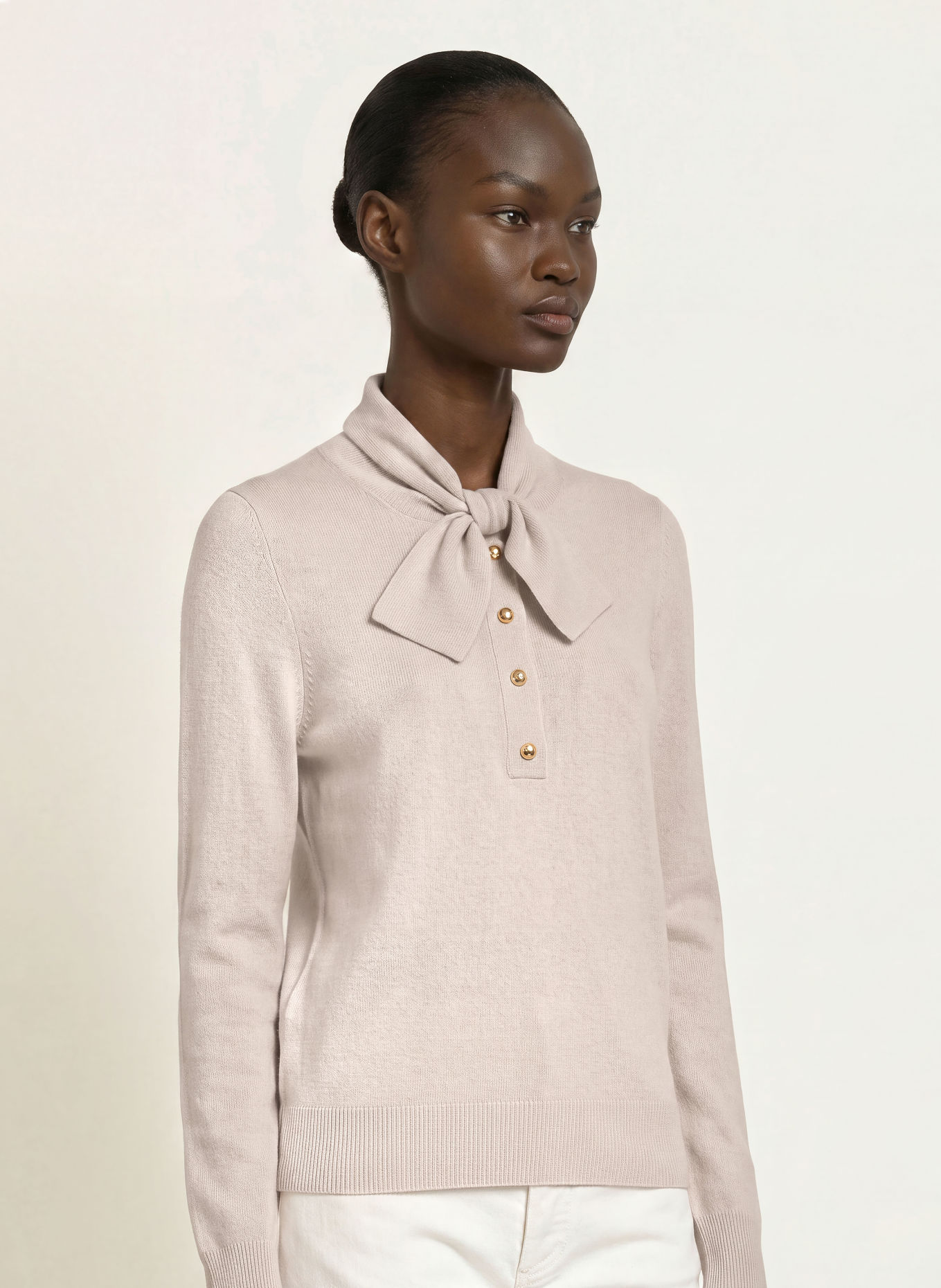 ALLUDE Pullover: BEIGE