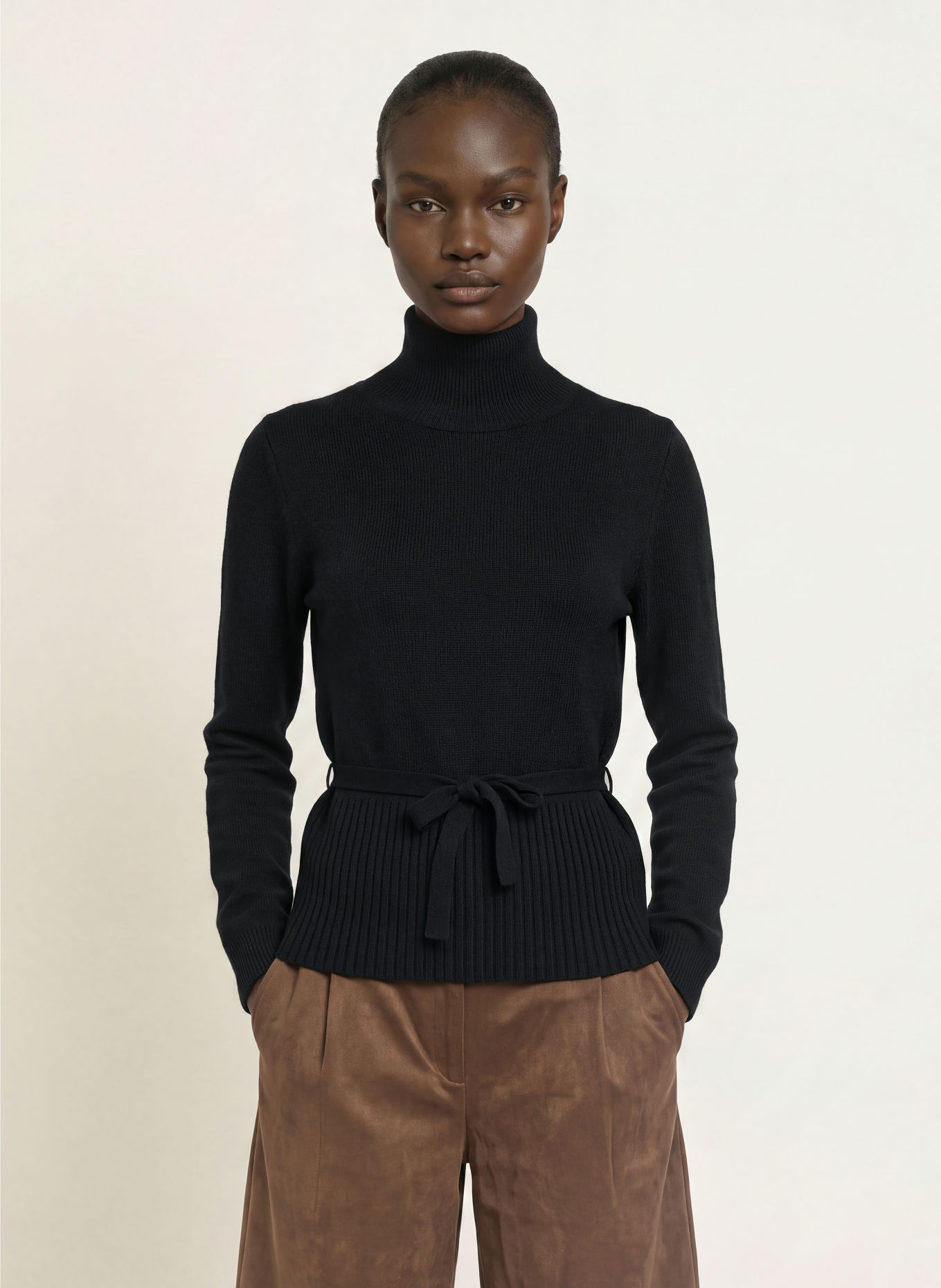 ALLUDE Trui met kasjmier: ZWART