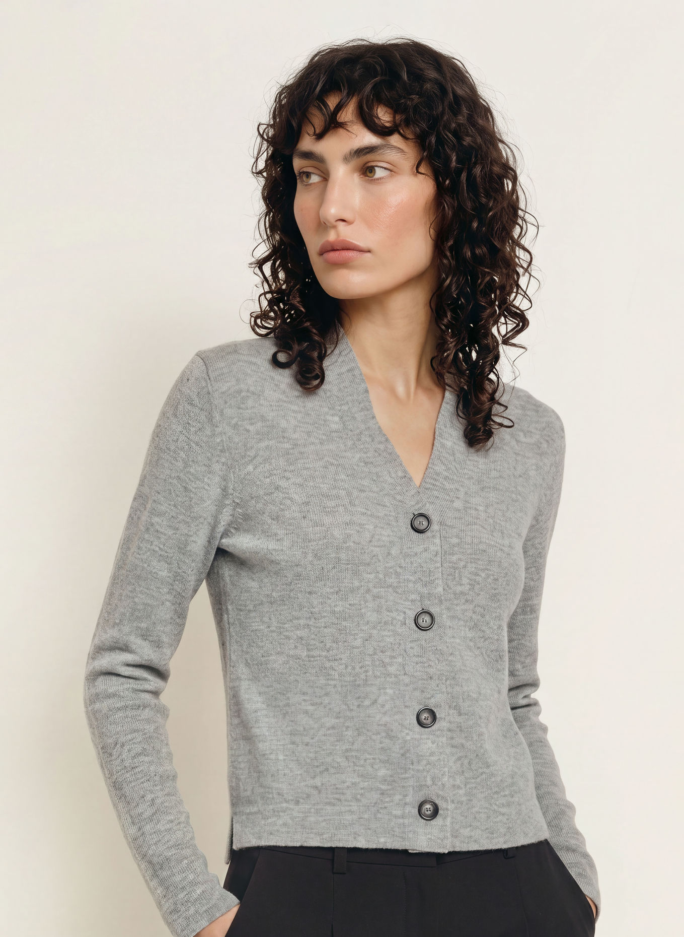ALLUDE Strickjacke mit Cashmere: GRAU