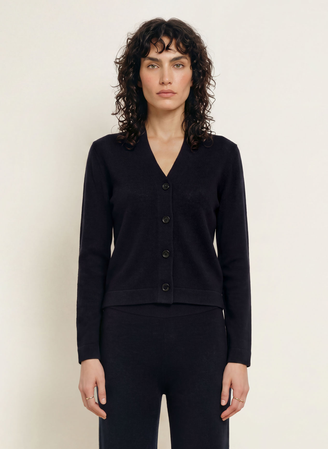 ALLUDE Strickjacke mit Cashmere: DUNKELBLAU