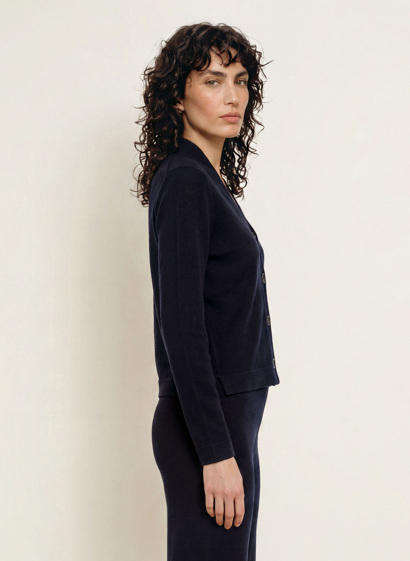 ALLUDE Strickjacke mit Cashmere: DUNKELBLAU