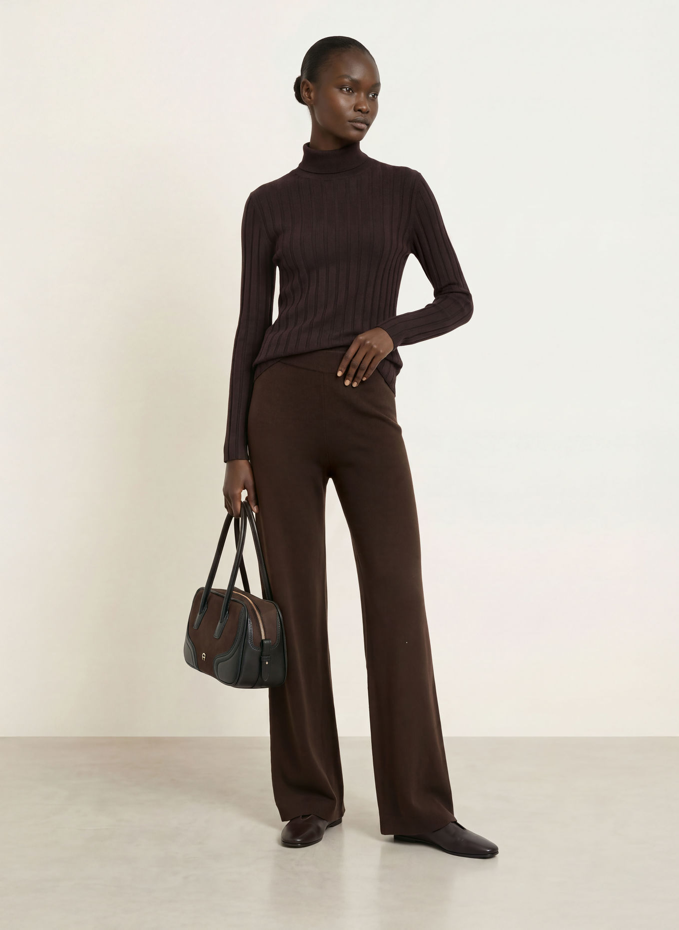 ALLUDE Rollkragenpullover: DUNKELBRAUN