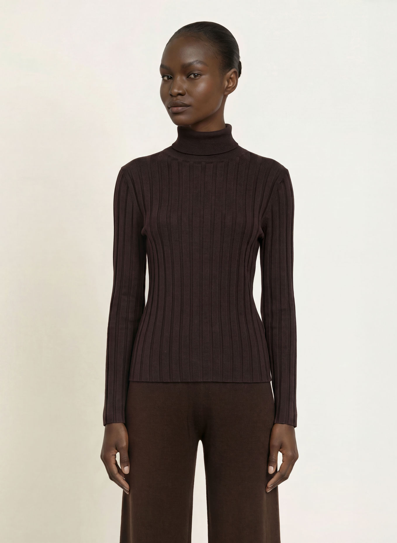 ALLUDE Rollkragenpullover: DUNKELBRAUN