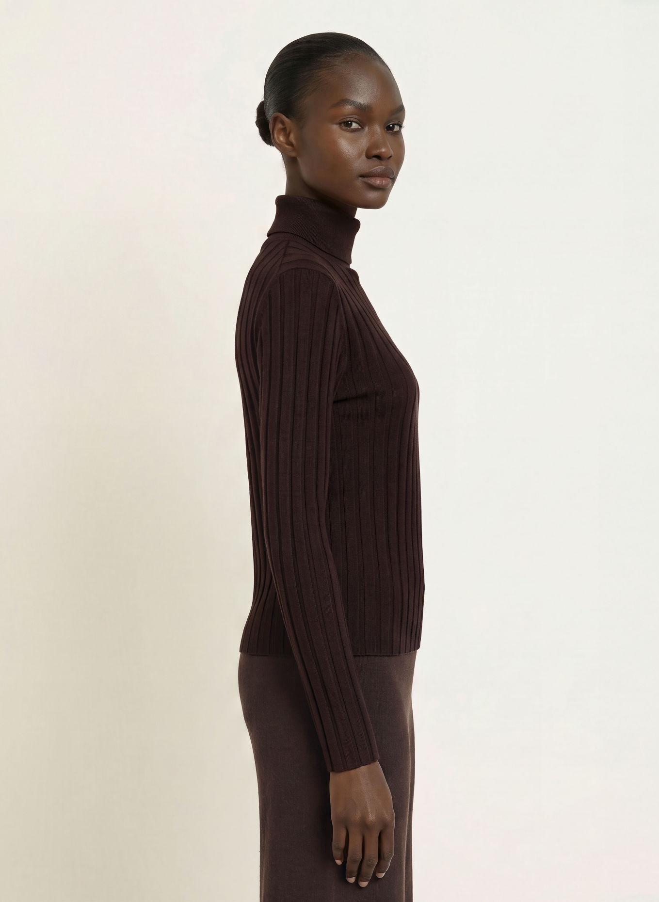ALLUDE Rollkragenpullover: DUNKELBRAUN