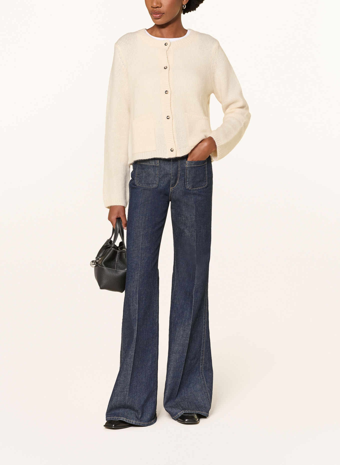 ALLUDE Cardigan with cashmere: ECRU