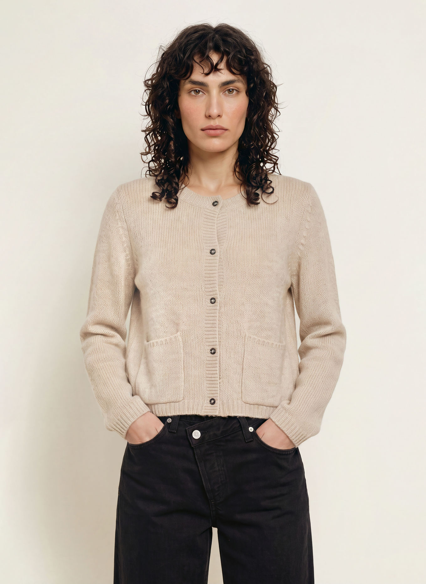 ALLUDE Strickjacke mit Cashmere: BEIGE