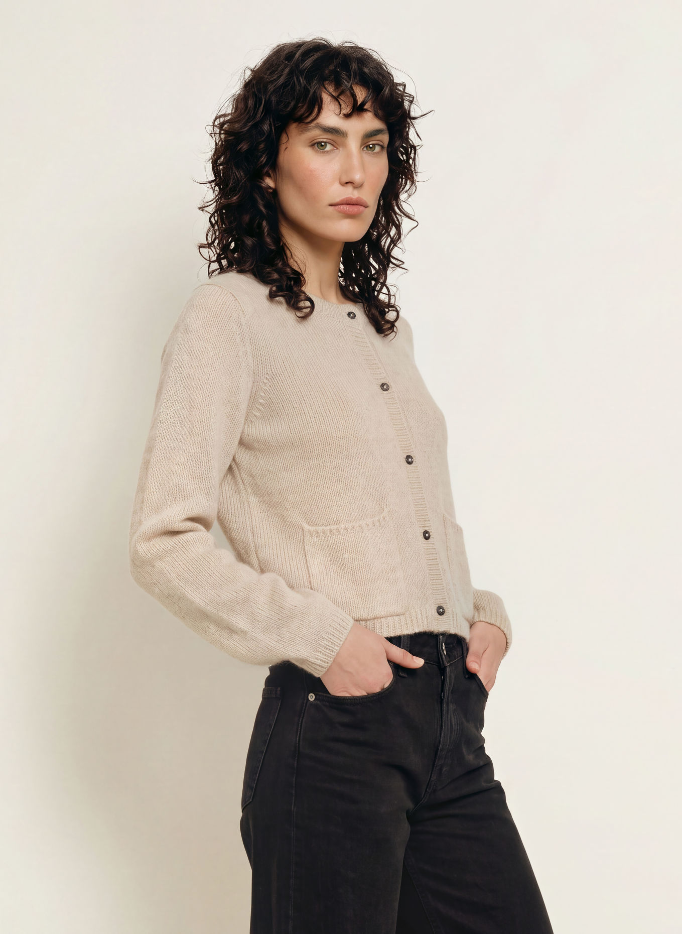 ALLUDE Strickjacke mit Cashmere: BEIGE