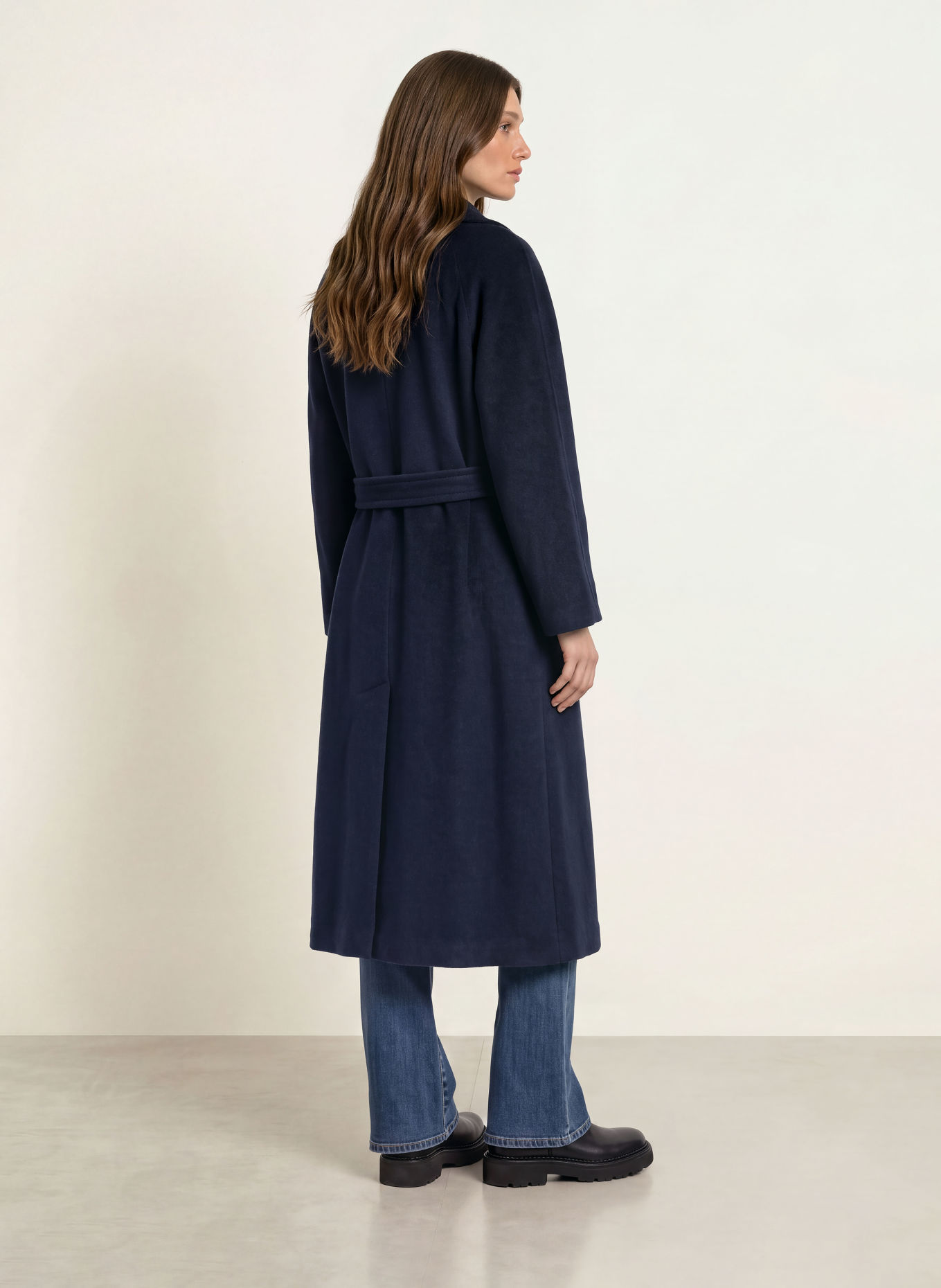 WEEKEND Max Mara Mantel TEMPERA im Materialmix: DUNKELBLAU